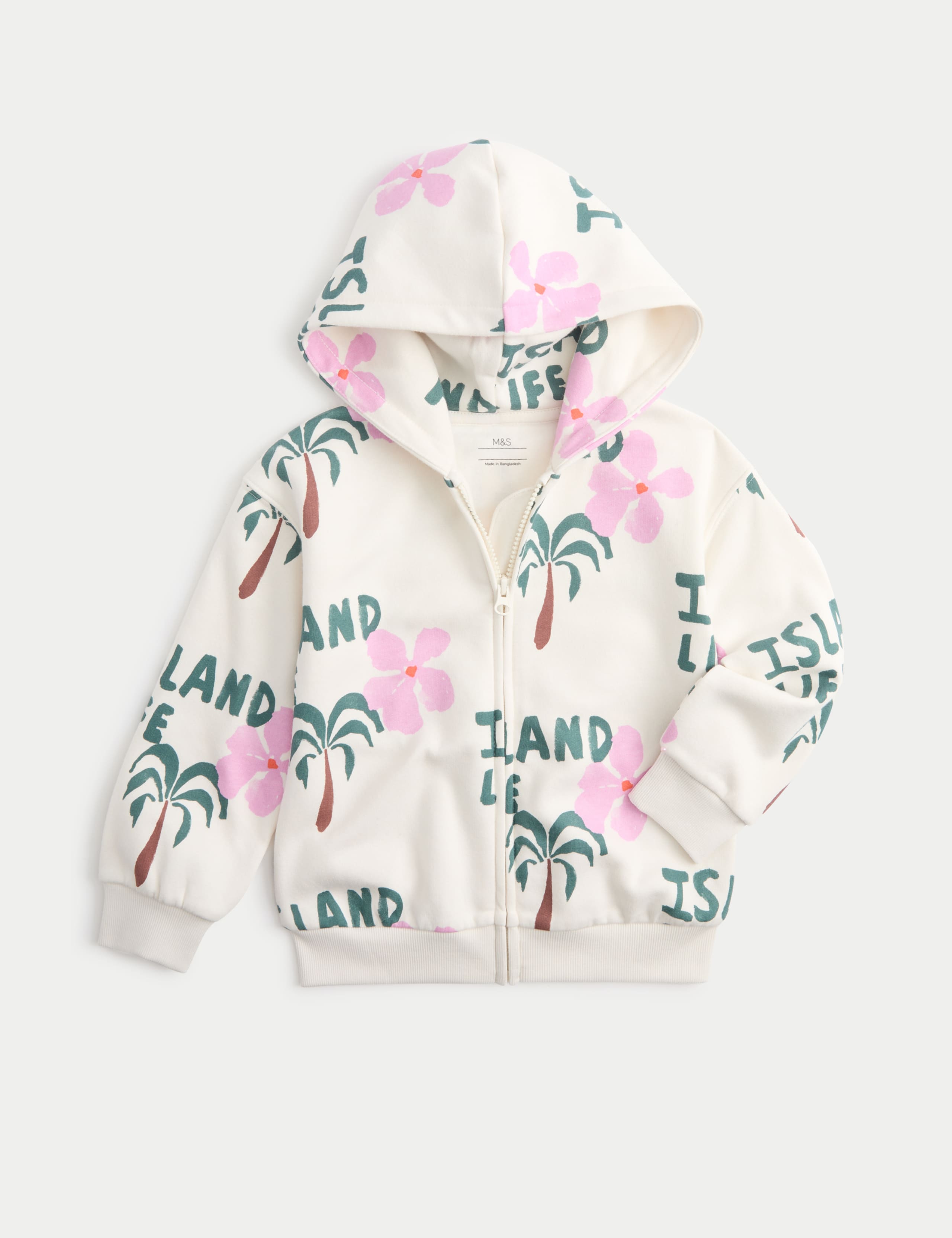 Cotton Rich Island Print Zip Hoodie (2-8 Yrs) 1 of 1