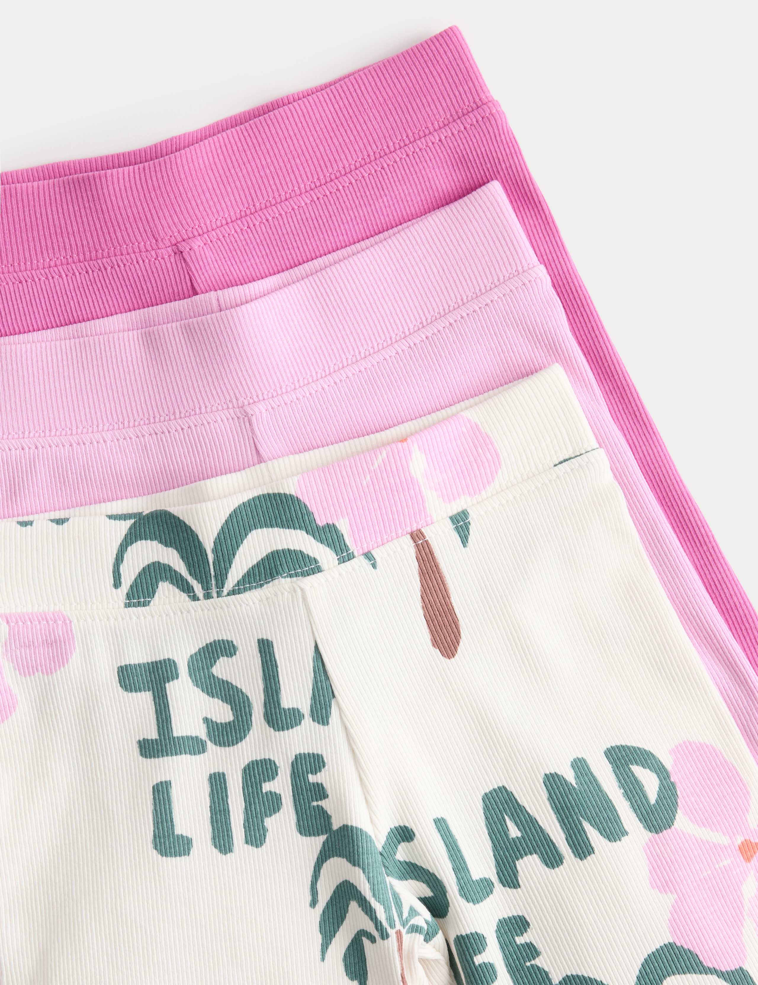 3 Pack Cotton Rich Palm Tree Cycling Shorts (2-8 Years) 2 of 2