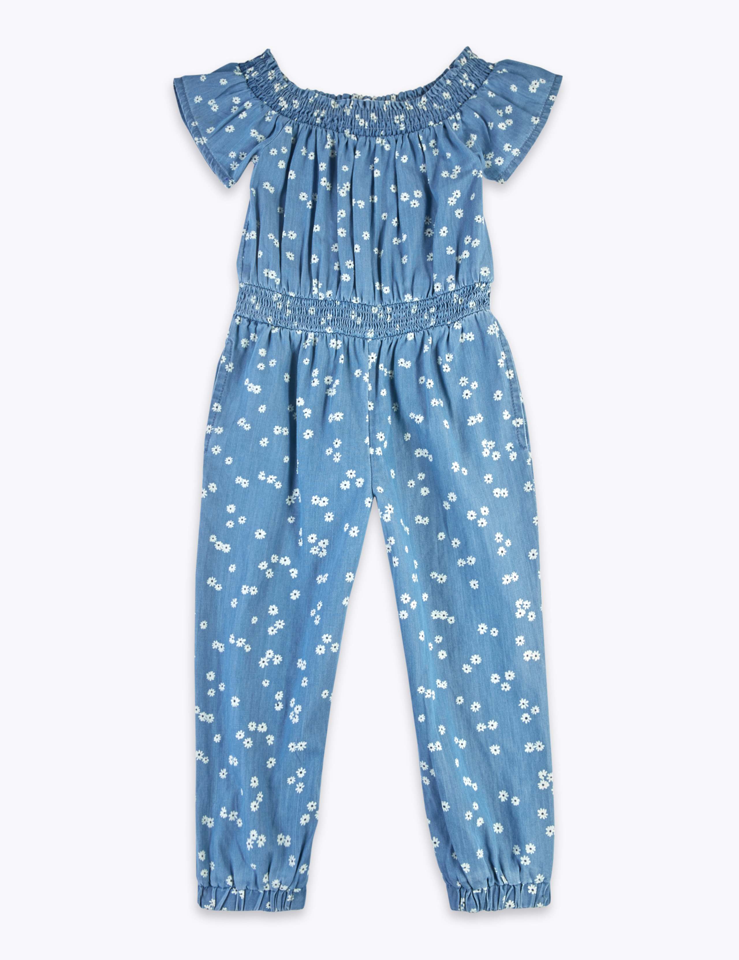 Chambray Daisy Print Jumpsuit (2-7 Yrs) 2 of 4