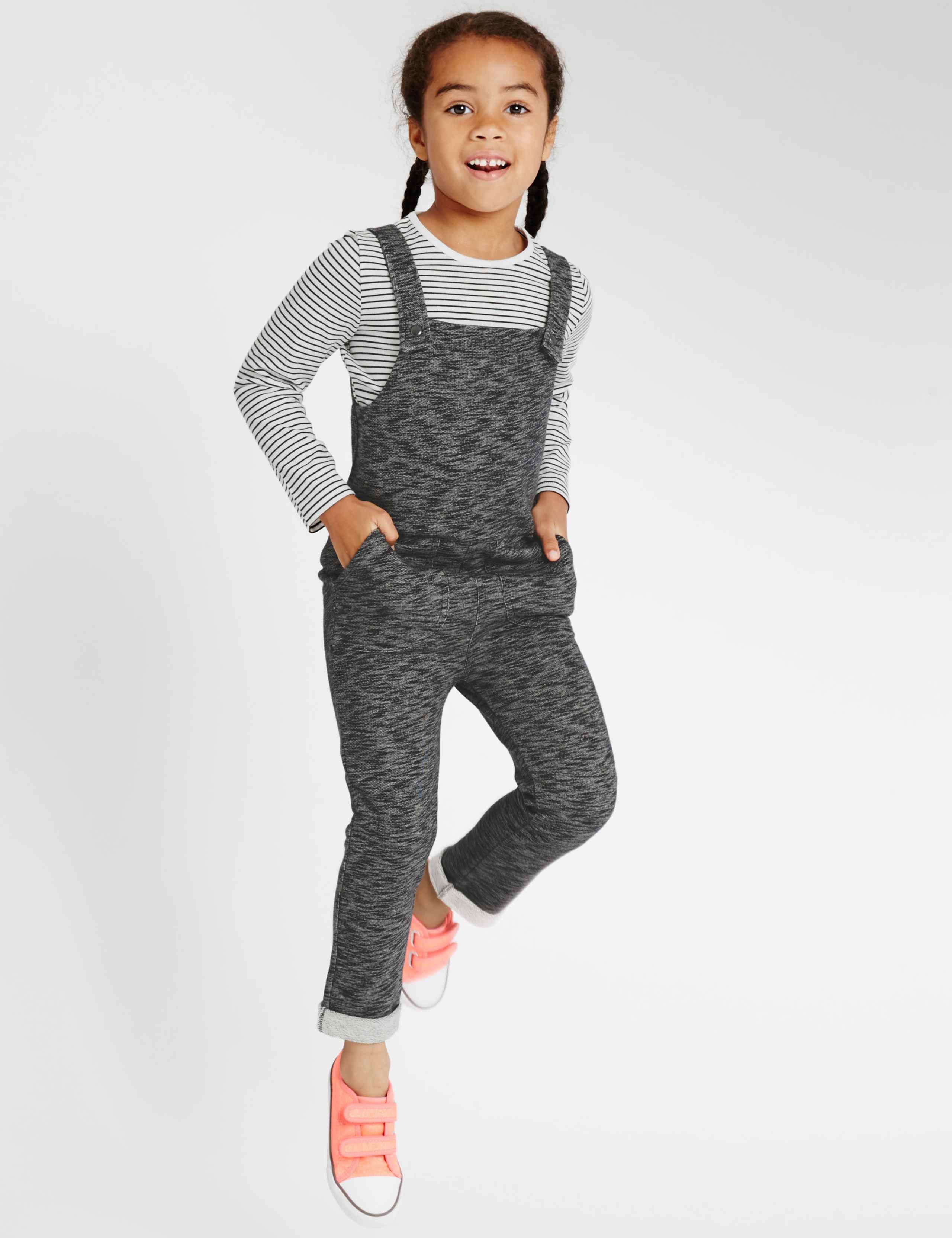 2 Piece Jersey Dungarees Playsuit (1-7 Years) 1 of 5