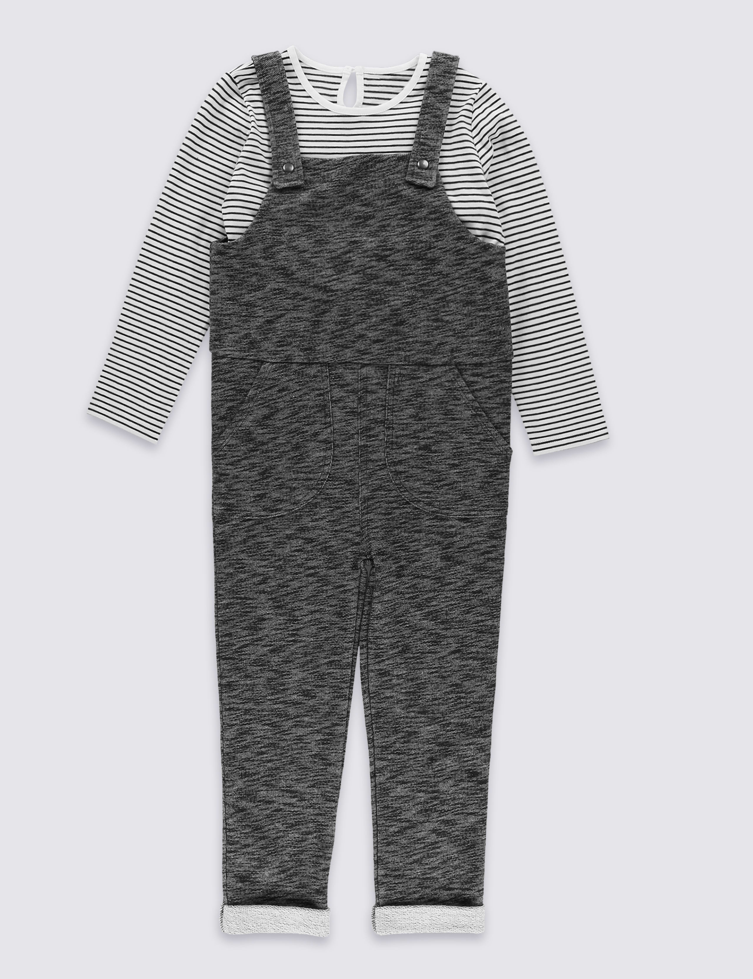 2 Piece Jersey Dungarees Playsuit (1-7 Years) 2 of 5