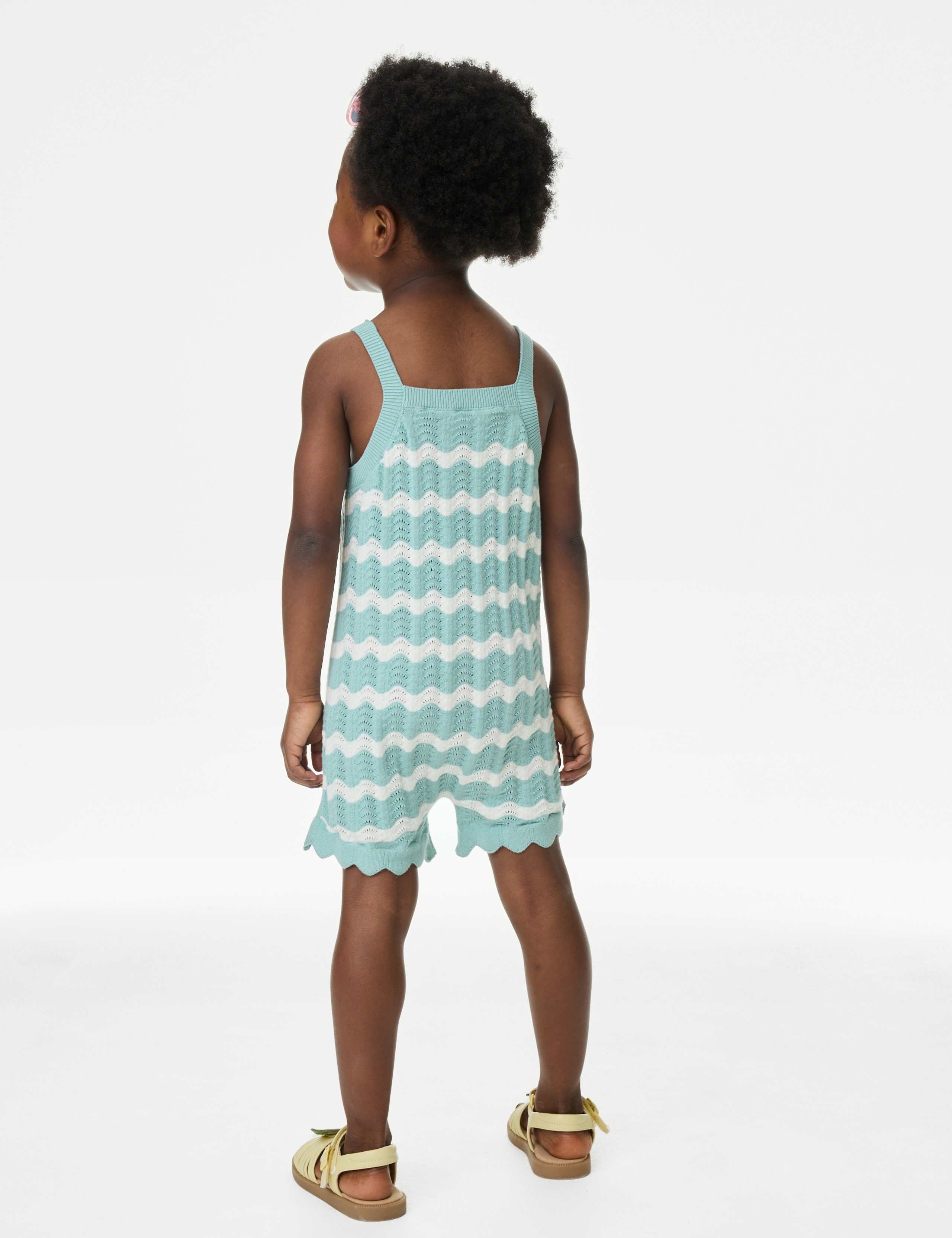 Pure Cotton Knitted Playsuit (2-8 Yrs) 5 of 5