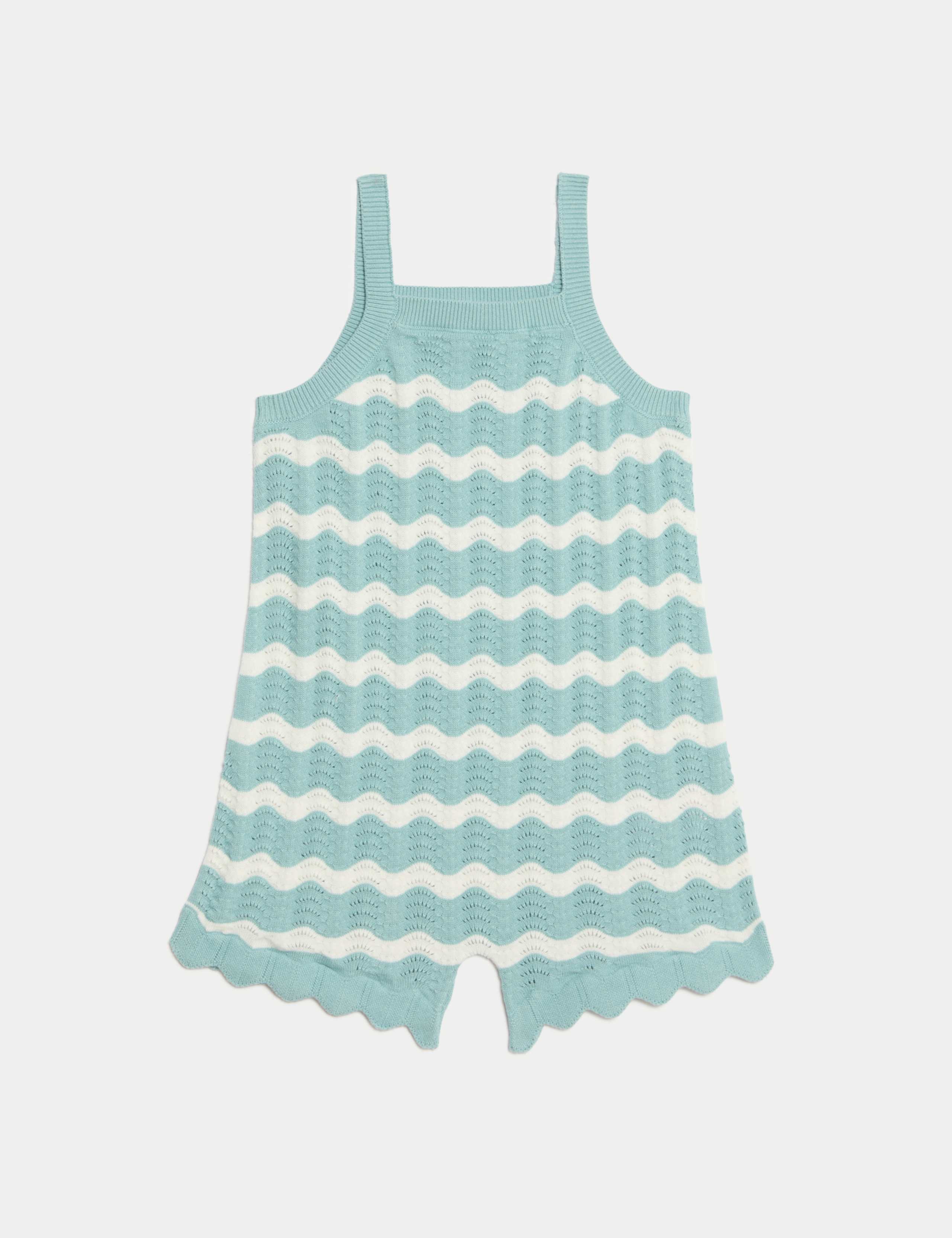 Pure Cotton Knitted Playsuit (2-8 Yrs) 2 of 5