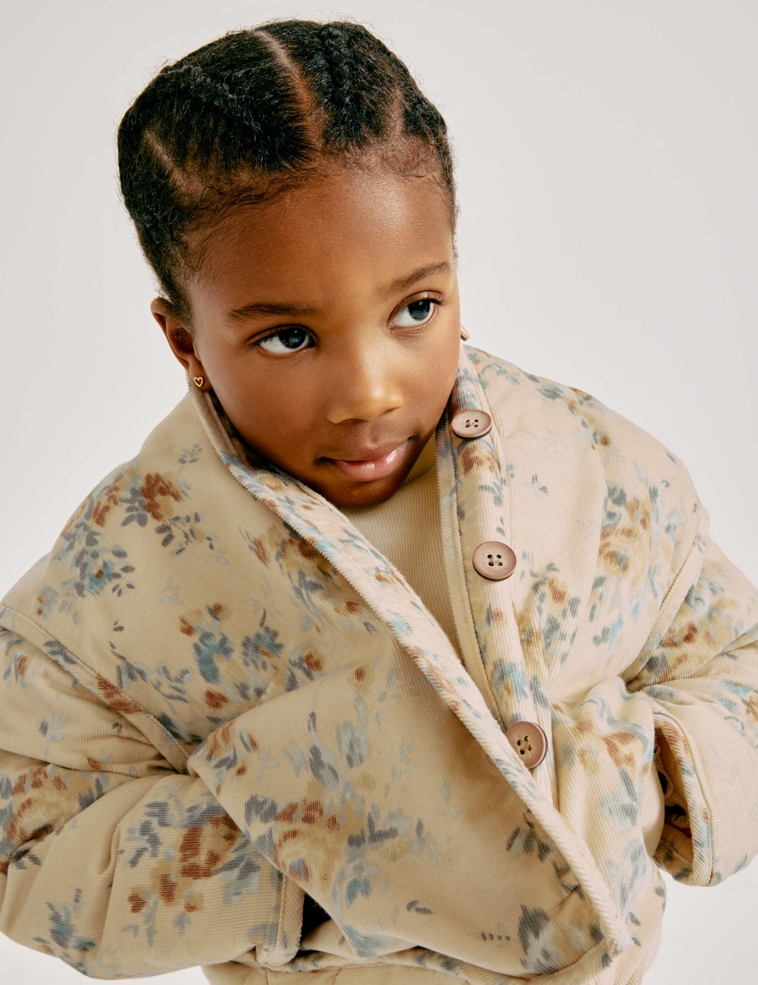 Cord Floral Padded Jacket (2-8 Yrs) 3 of 6