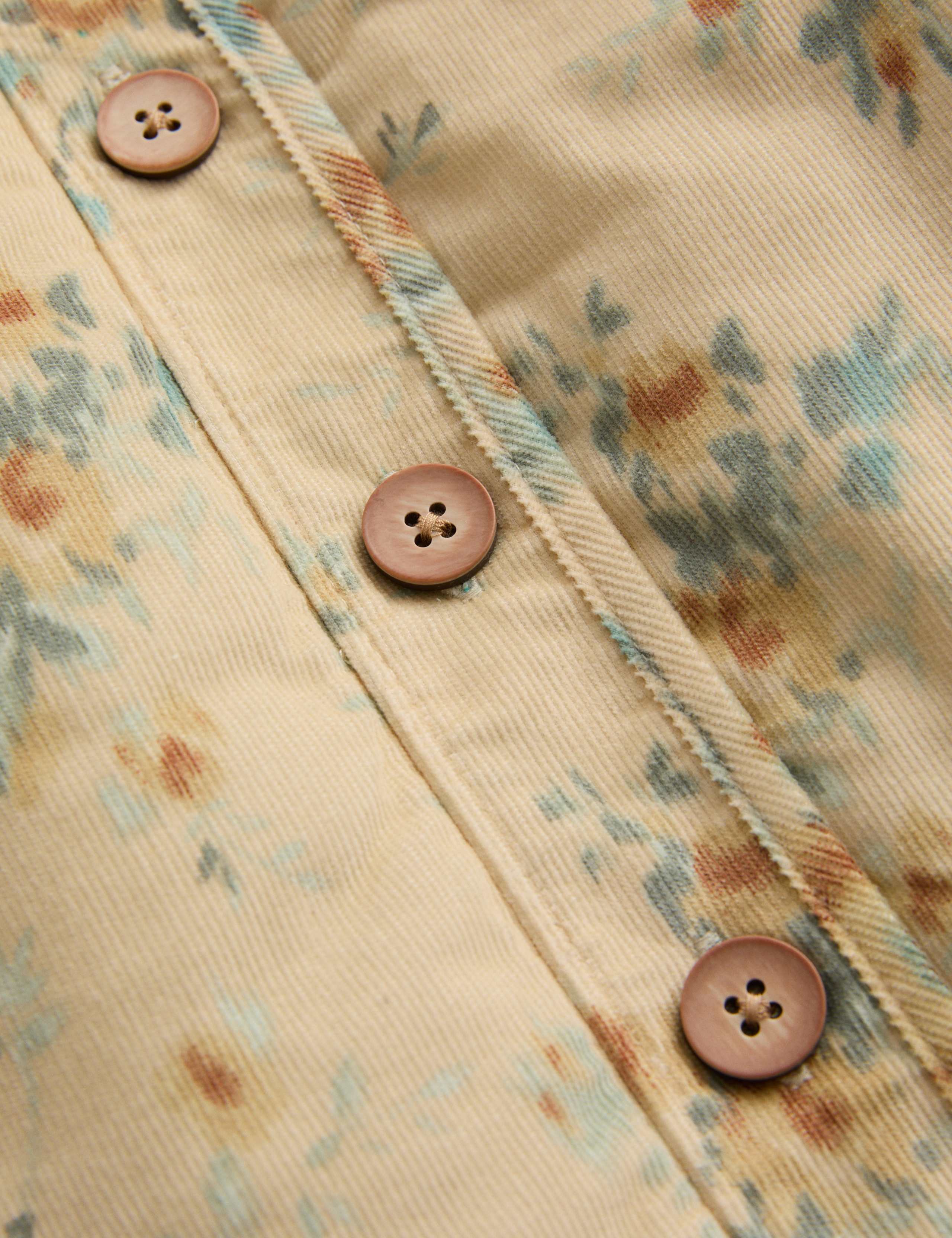 Cord Floral Padded Jacket (2-8 Years) 2 of 2