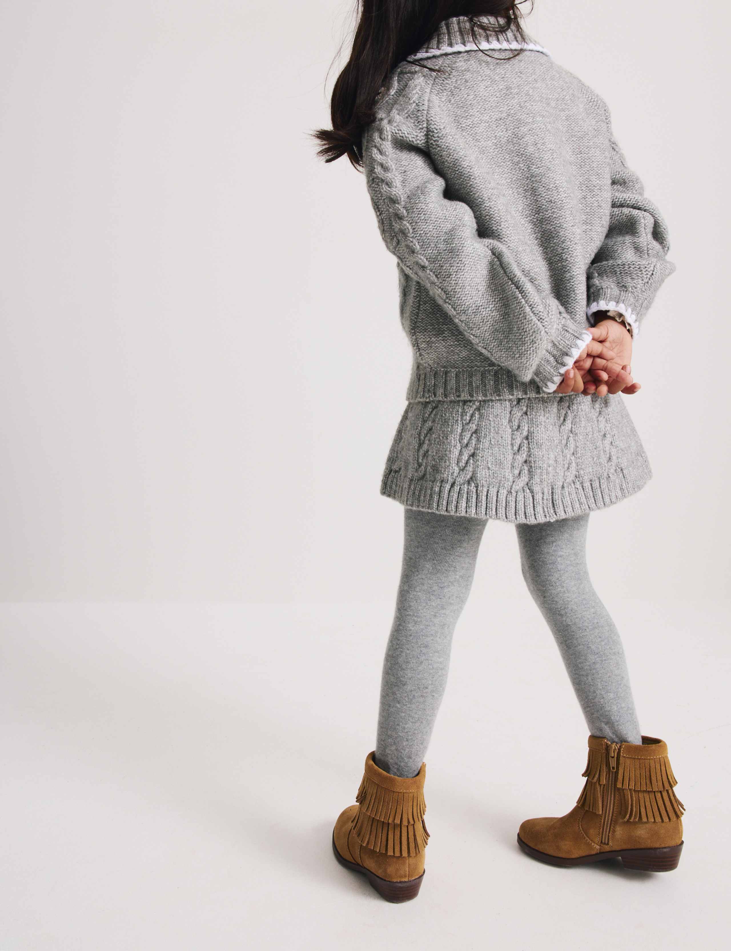 3 Piece Knitted Skirt Outfit with Tights (2-8 Yrs) 4 of 7