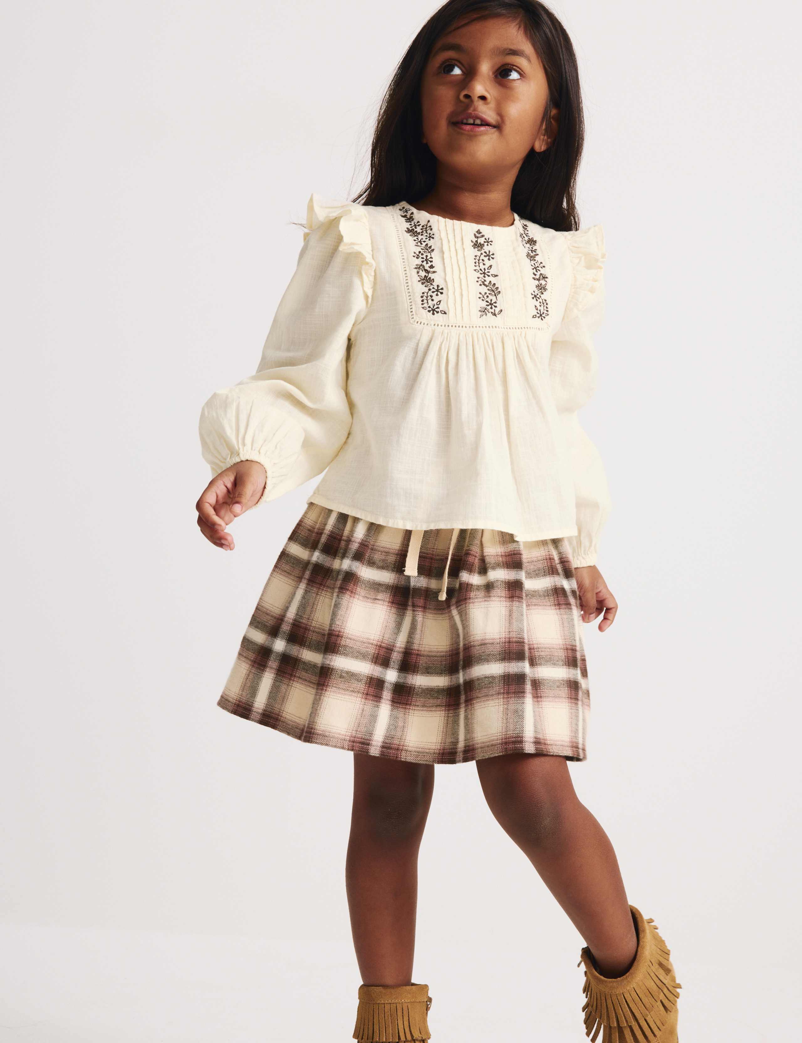 2 Piece Checked Skirt & Blouse Outfit (18 Mths - 8 Yrs) 4 of 6