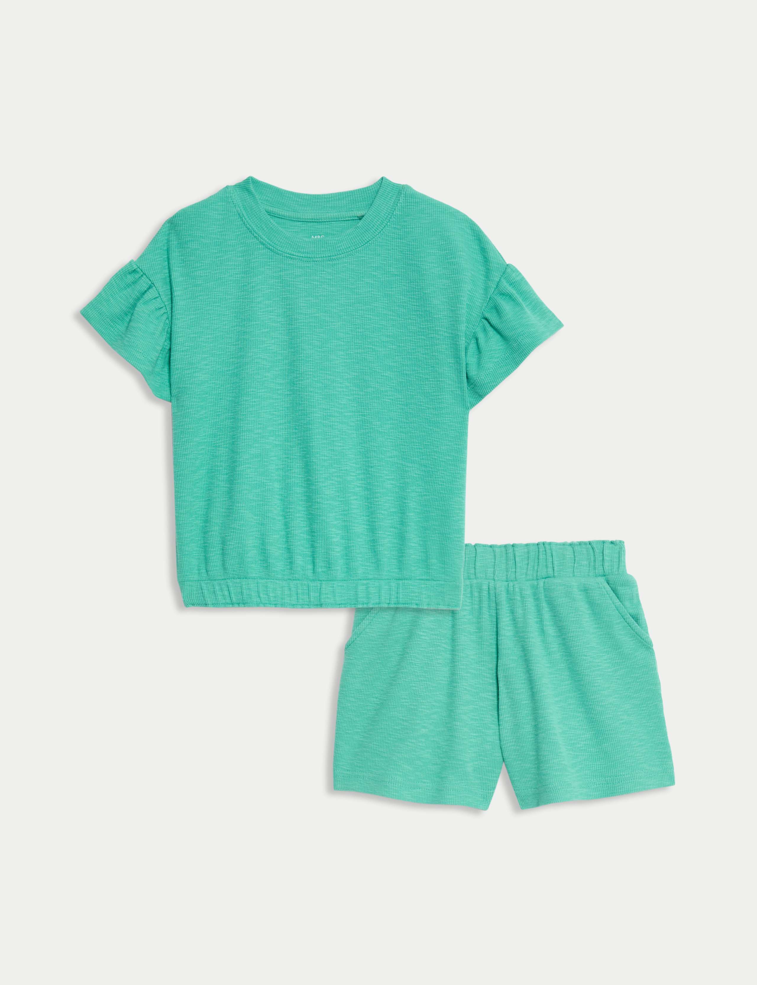 Cotton Rich Ribbed Top & Bottom Outfit (1-8 Years) 2 of 6