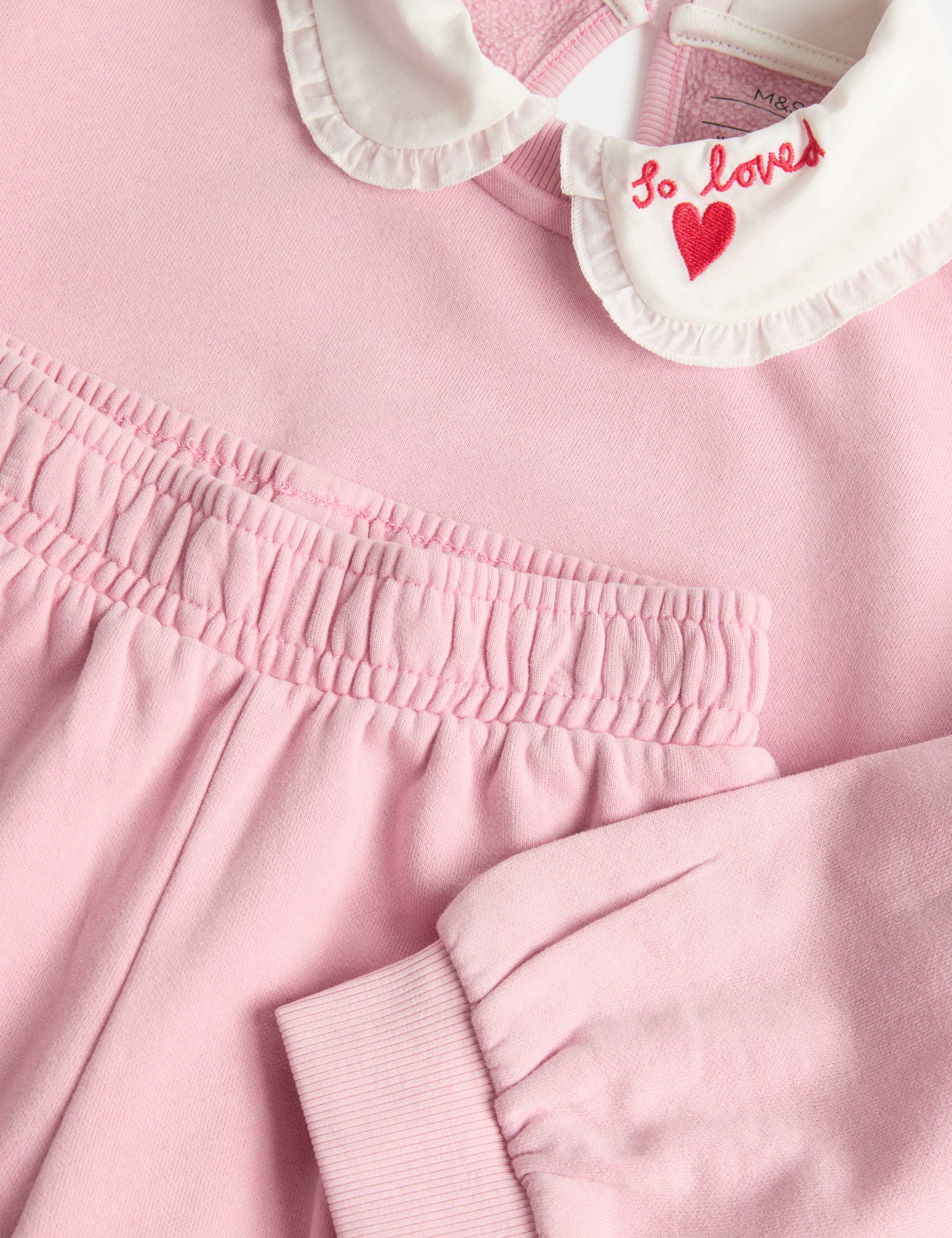 Cotton-Rich Collared Sweat Top & Bottom Outfit (1-8 Yrs) 2 of 4