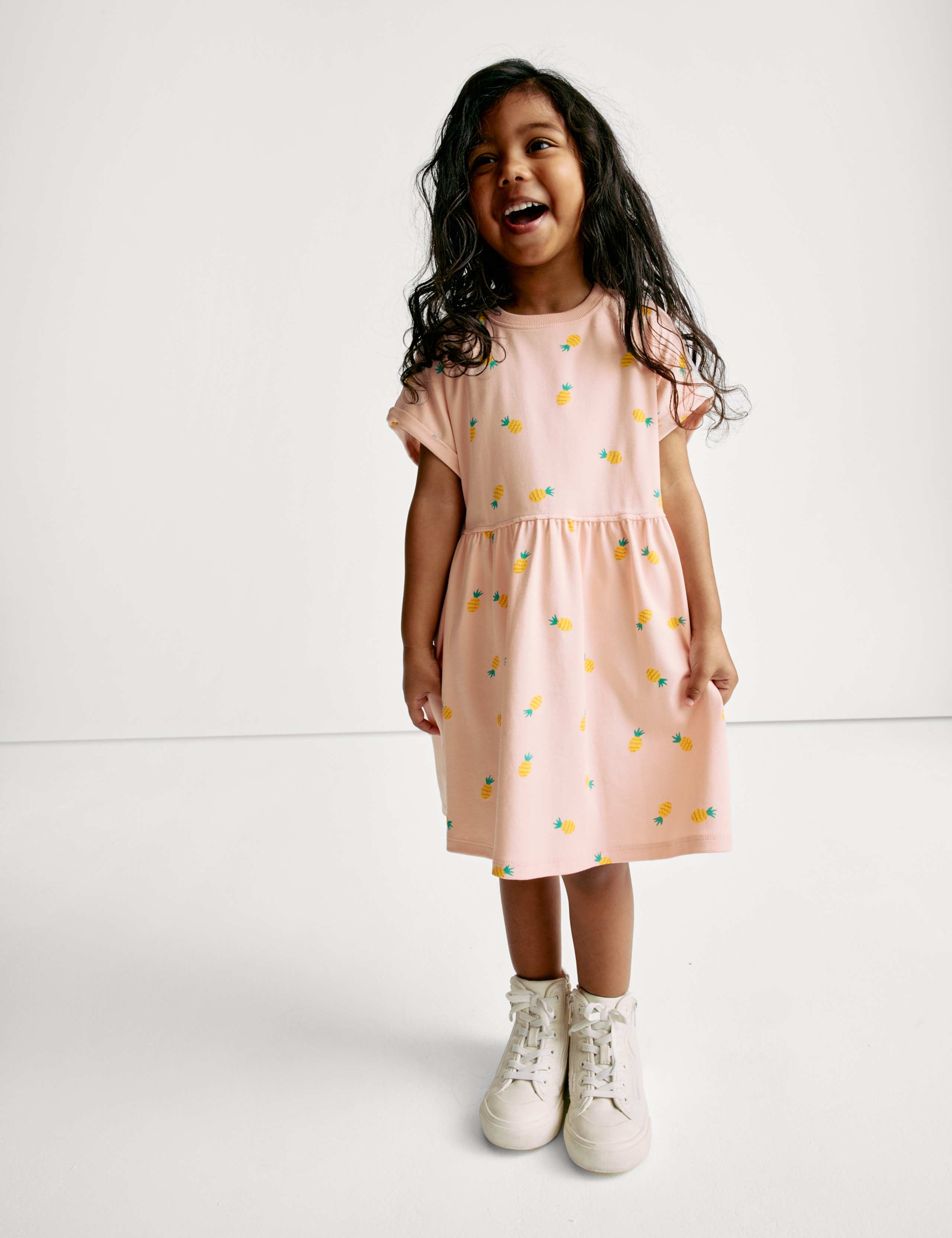 Cotton Rich Pineapple Dress (1-8 Yrs) 1 of 7