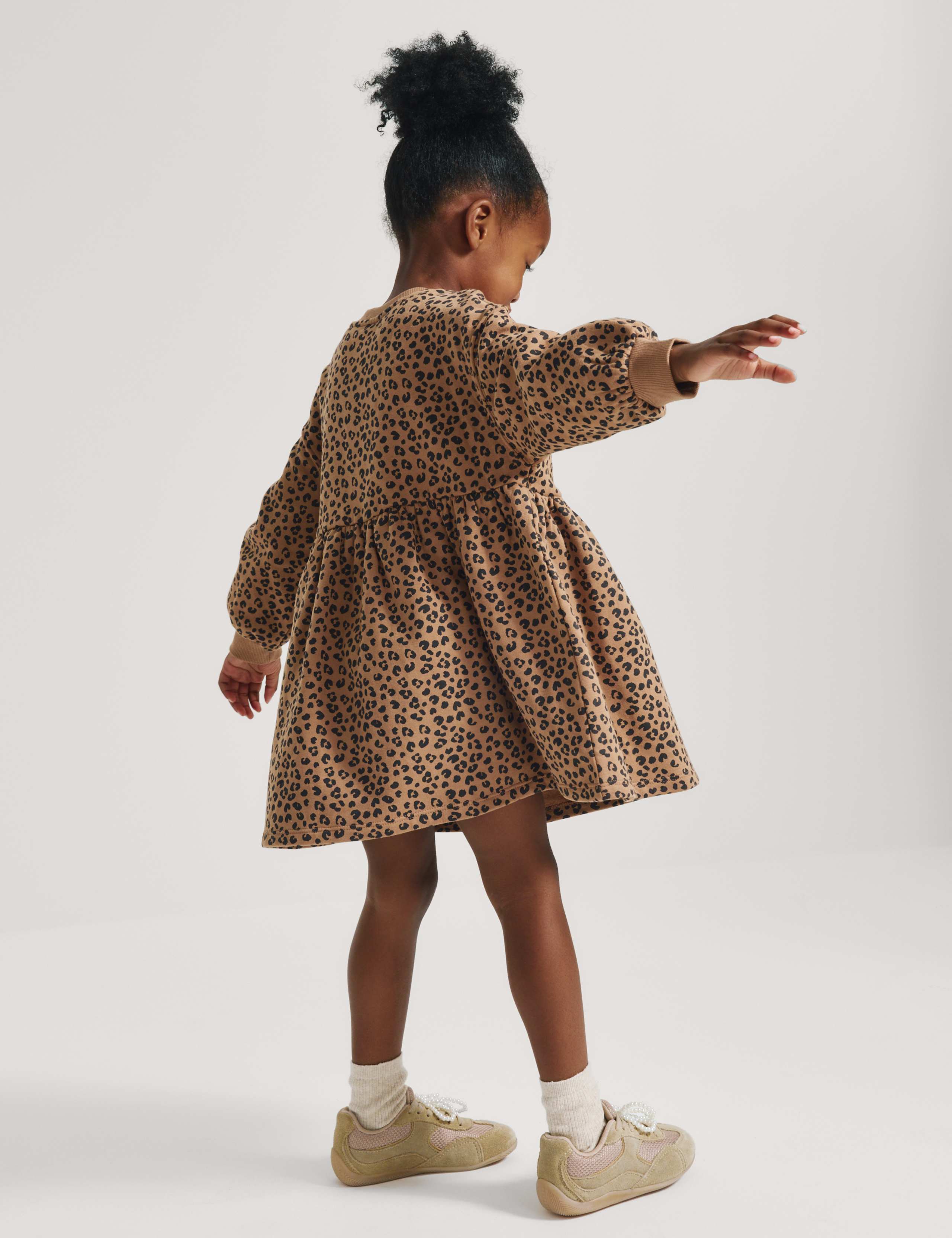 Cotton Rich Leopard Print Sweatdress (2-8 Yrs) 4 of 6