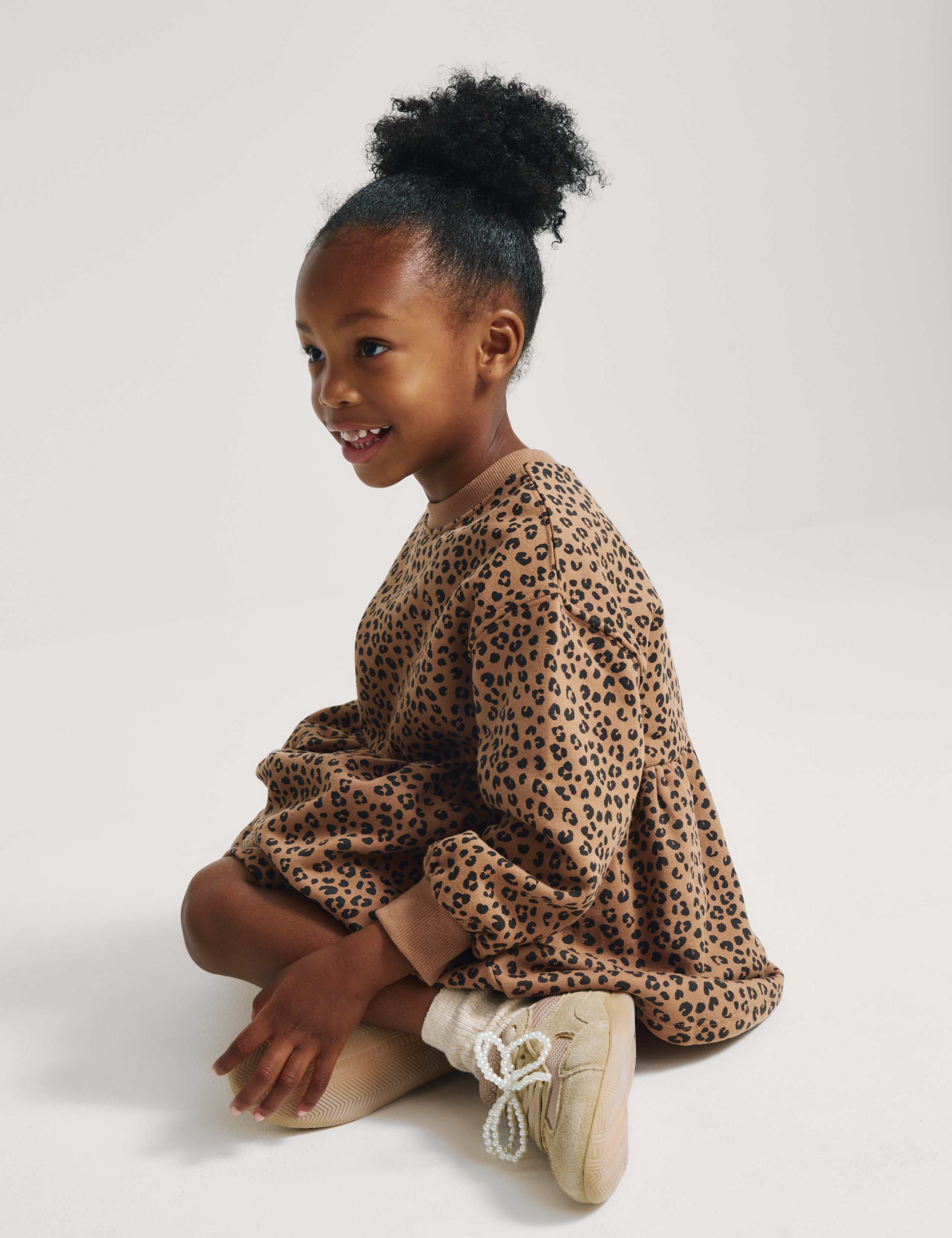 Cotton Rich Leopard Print Sweatdress (2-8 Yrs) 5 of 6