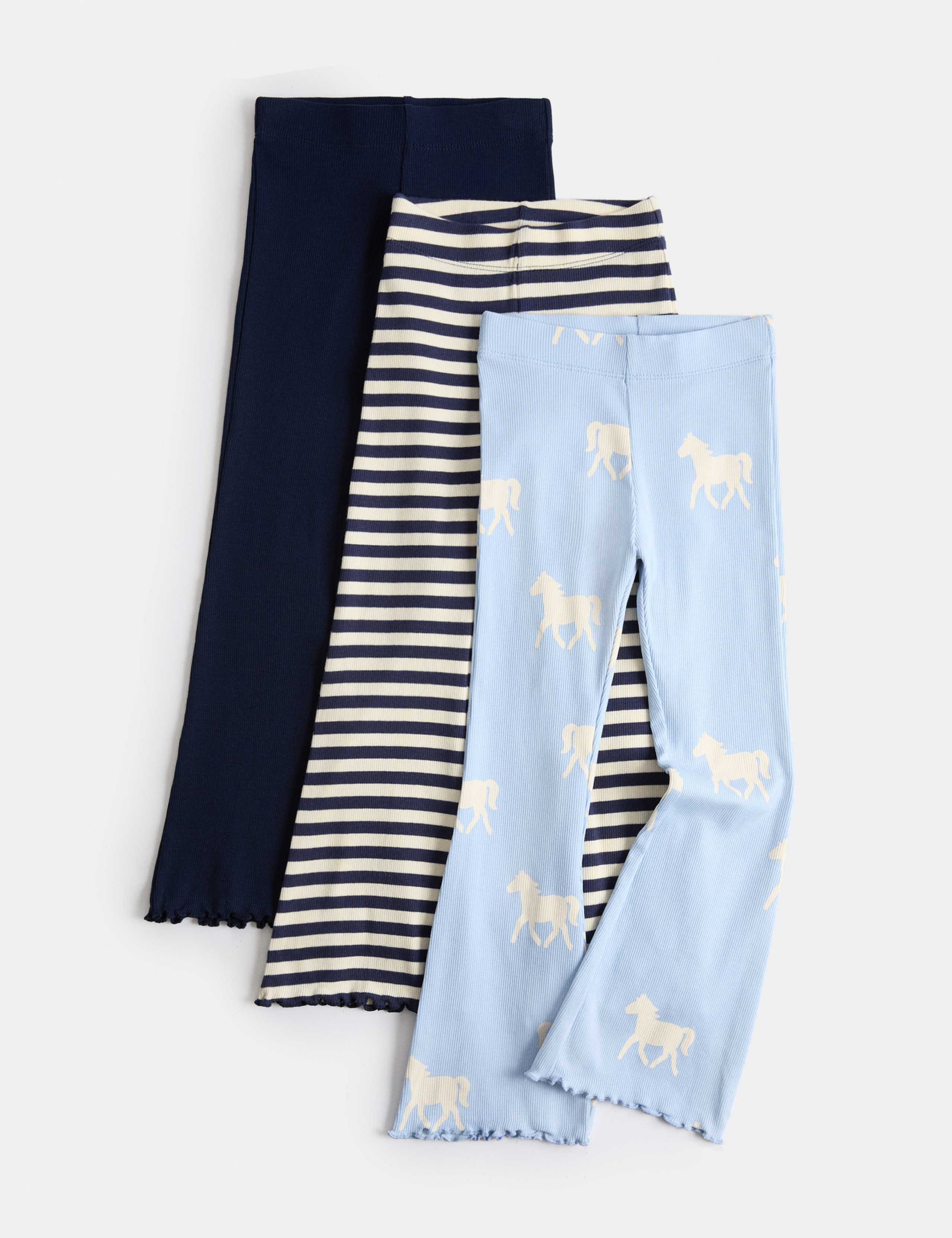 3 Pack Cotton Rich Horse Kickflare Leggings (2-10 Yrs) 1 of 1