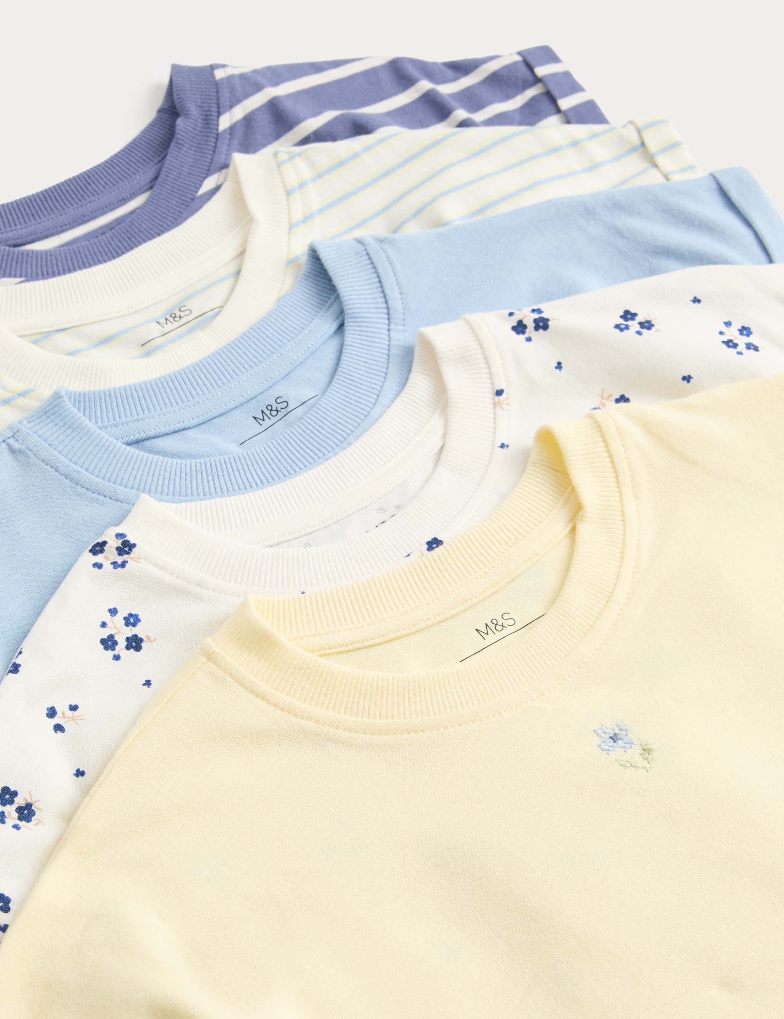 5 Pack Pure Cotton Jersey Dresses (2-8 Yrs) 2 of 2