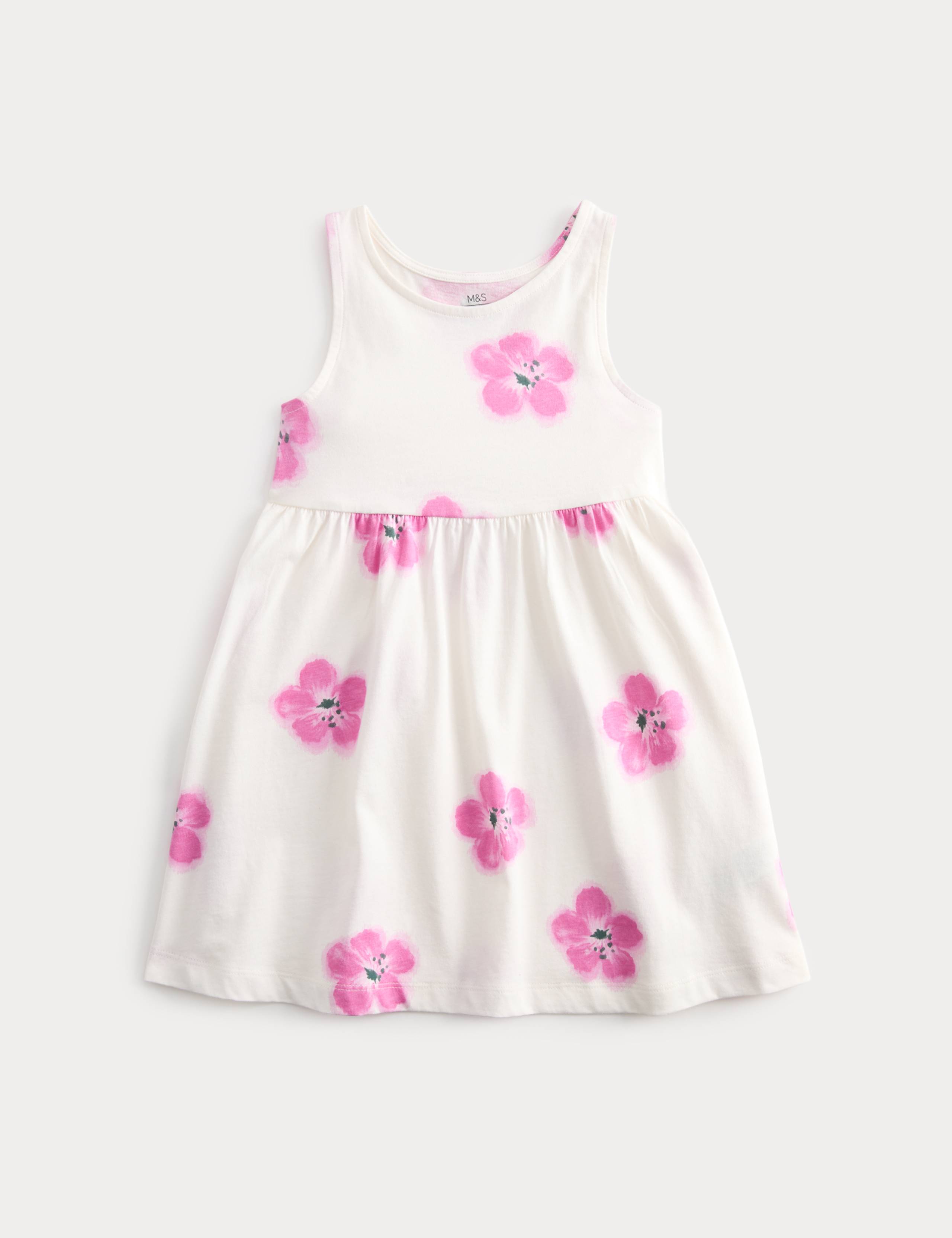 Pure Cotton Sleeveless Dress (2-8 Yrs) 1 of 2
