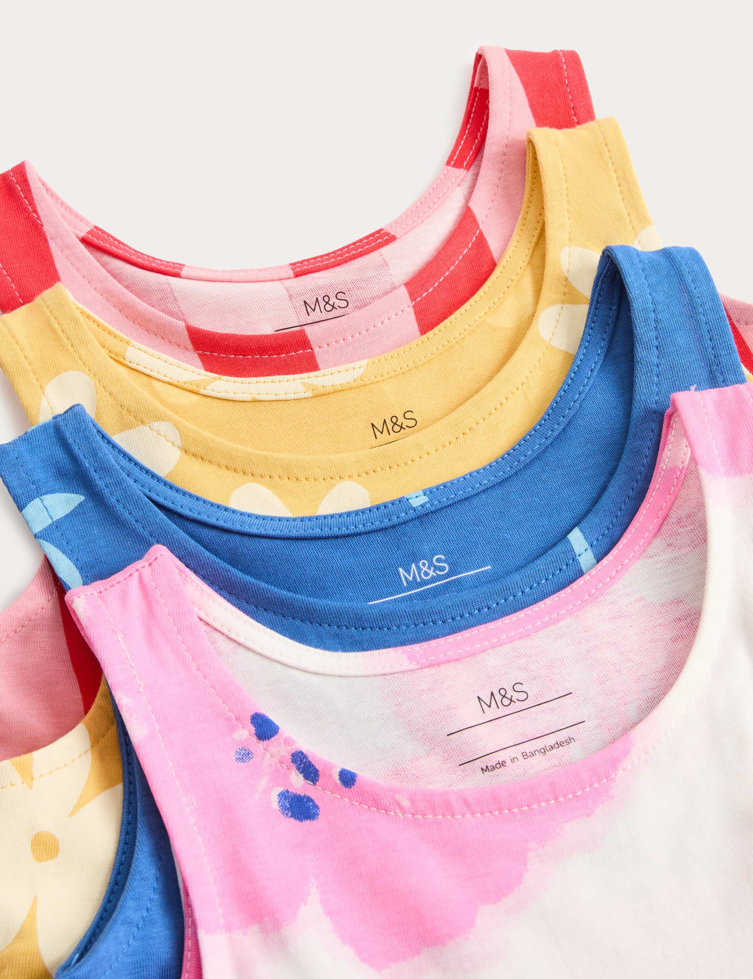 4 Pack Pure Cotton Floral Dresses (2-8 Yrs) 2 of 3