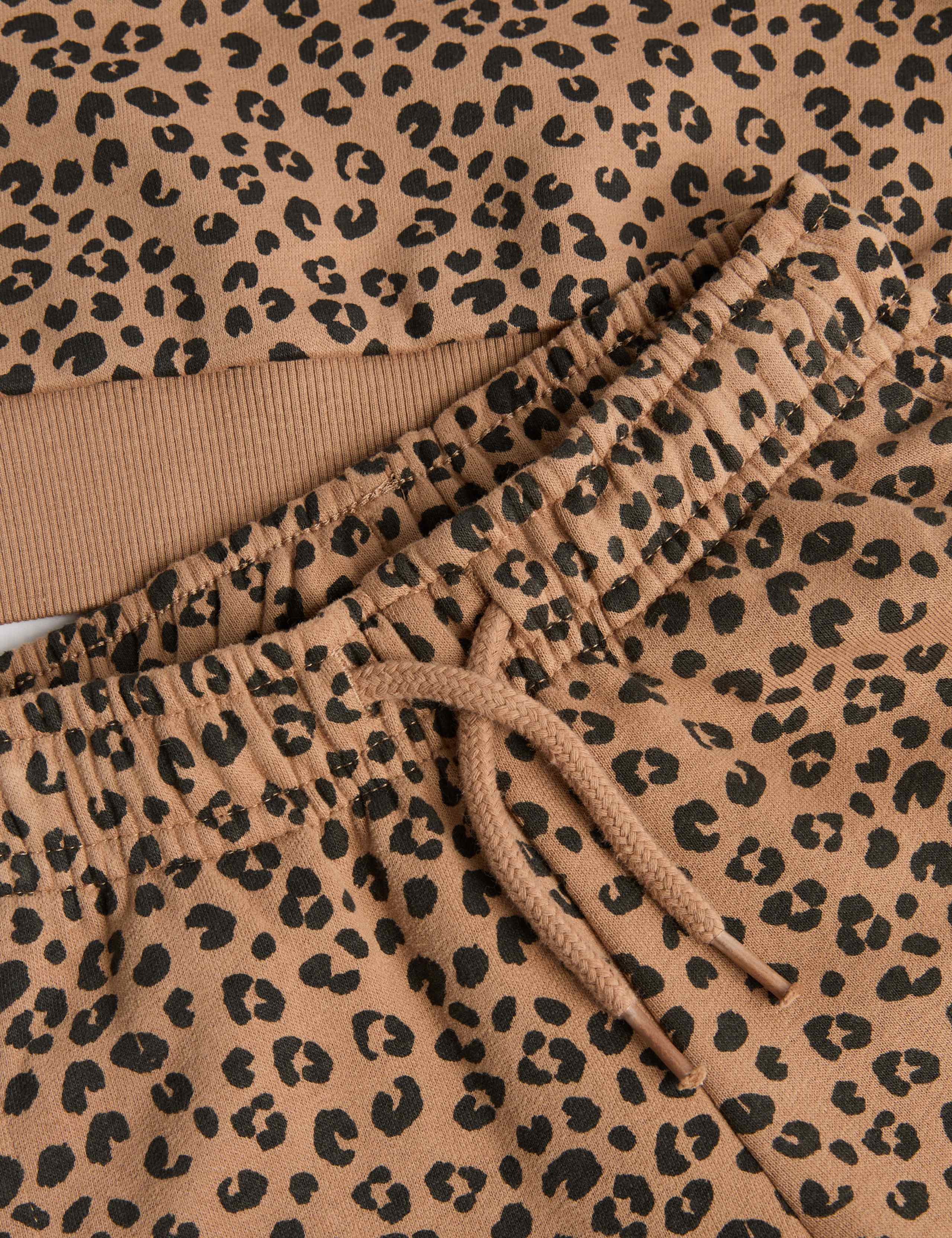 2 Piece Cotton Rich Leopard Print Jogger Set (2-8 Yrs) 3 of 3