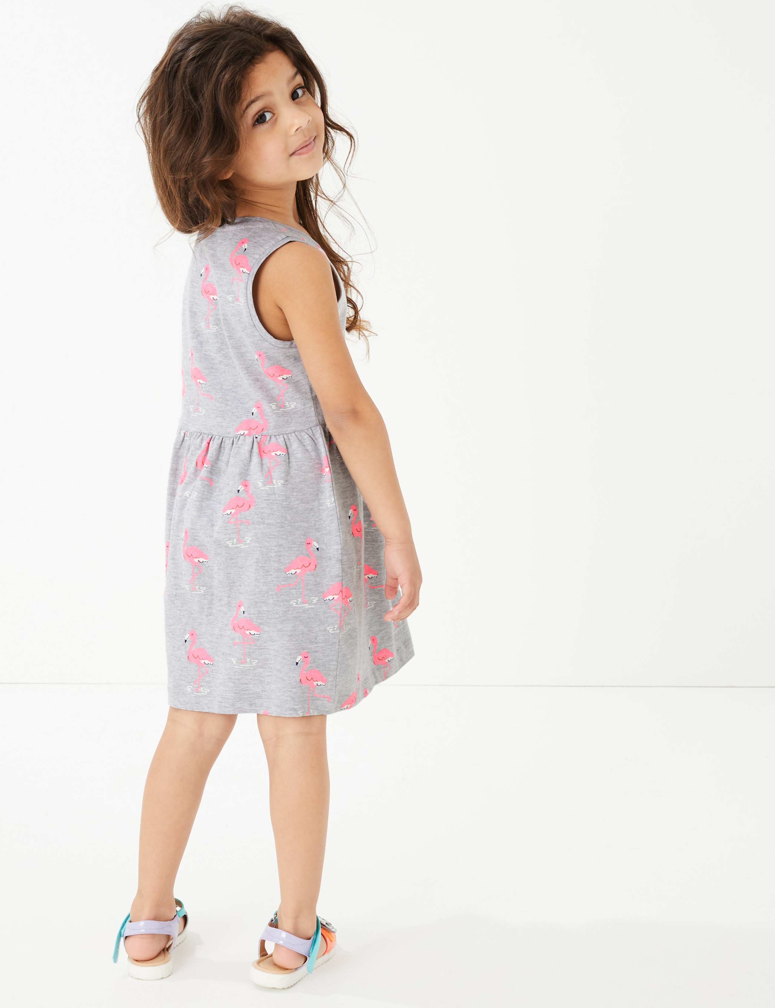 Cotton Flamingo Print Dress (2-7 Yrs) 4 of 4