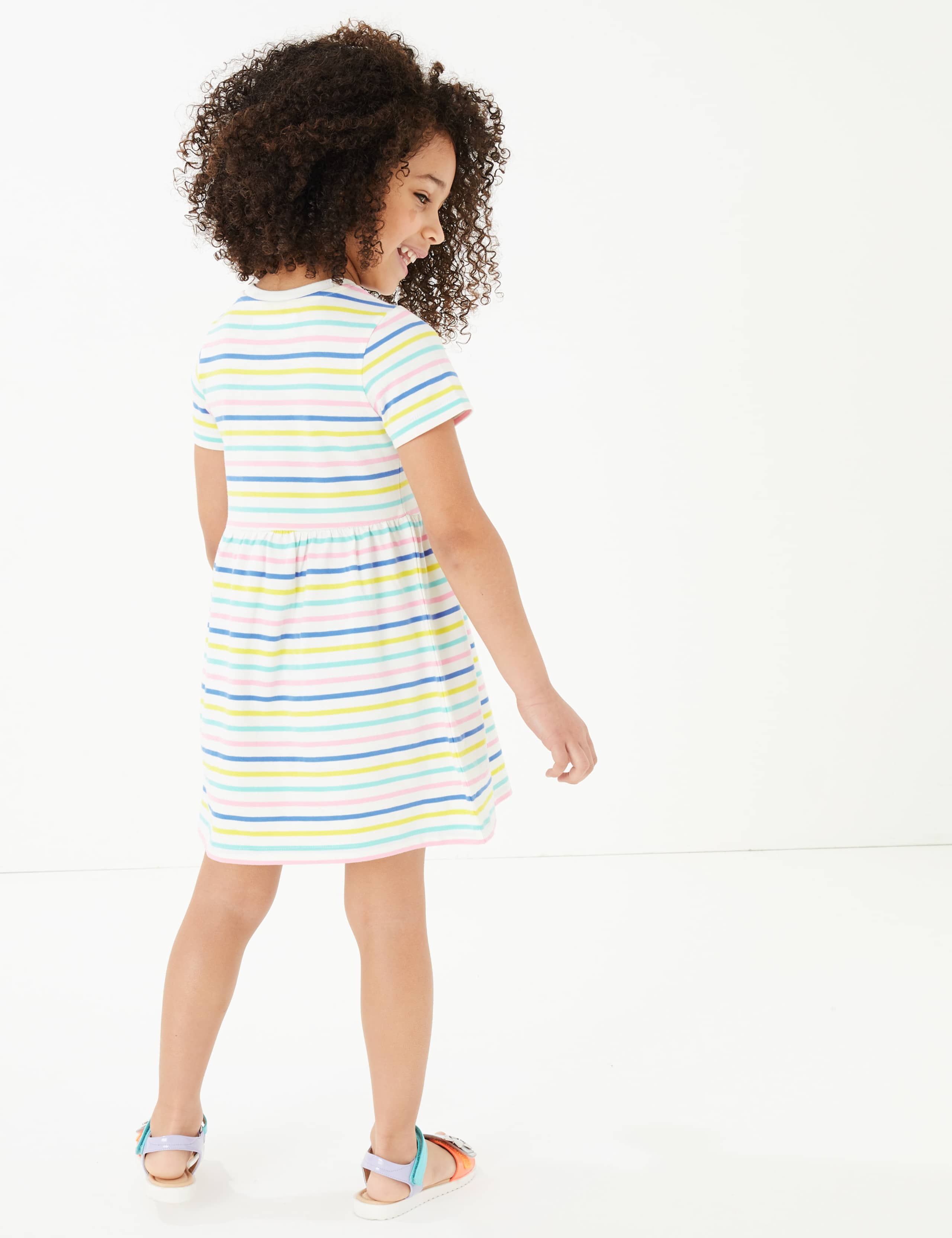 Cotton Multicoloured Striped Dress (2-7 Yrs) 4 of 4