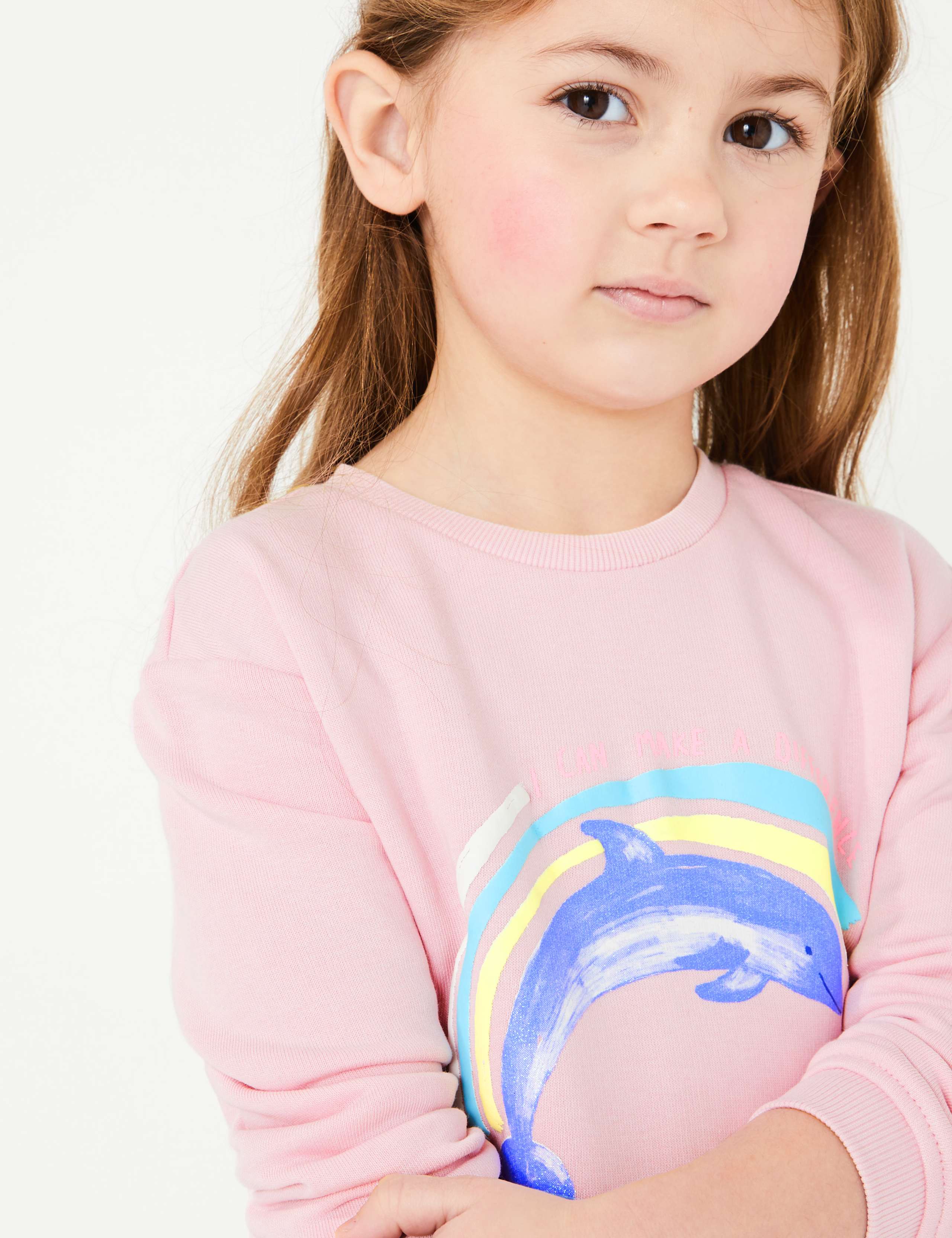 Cotton Dolphin Print Sweatshirt (2-7 Yrs) 1 of 4