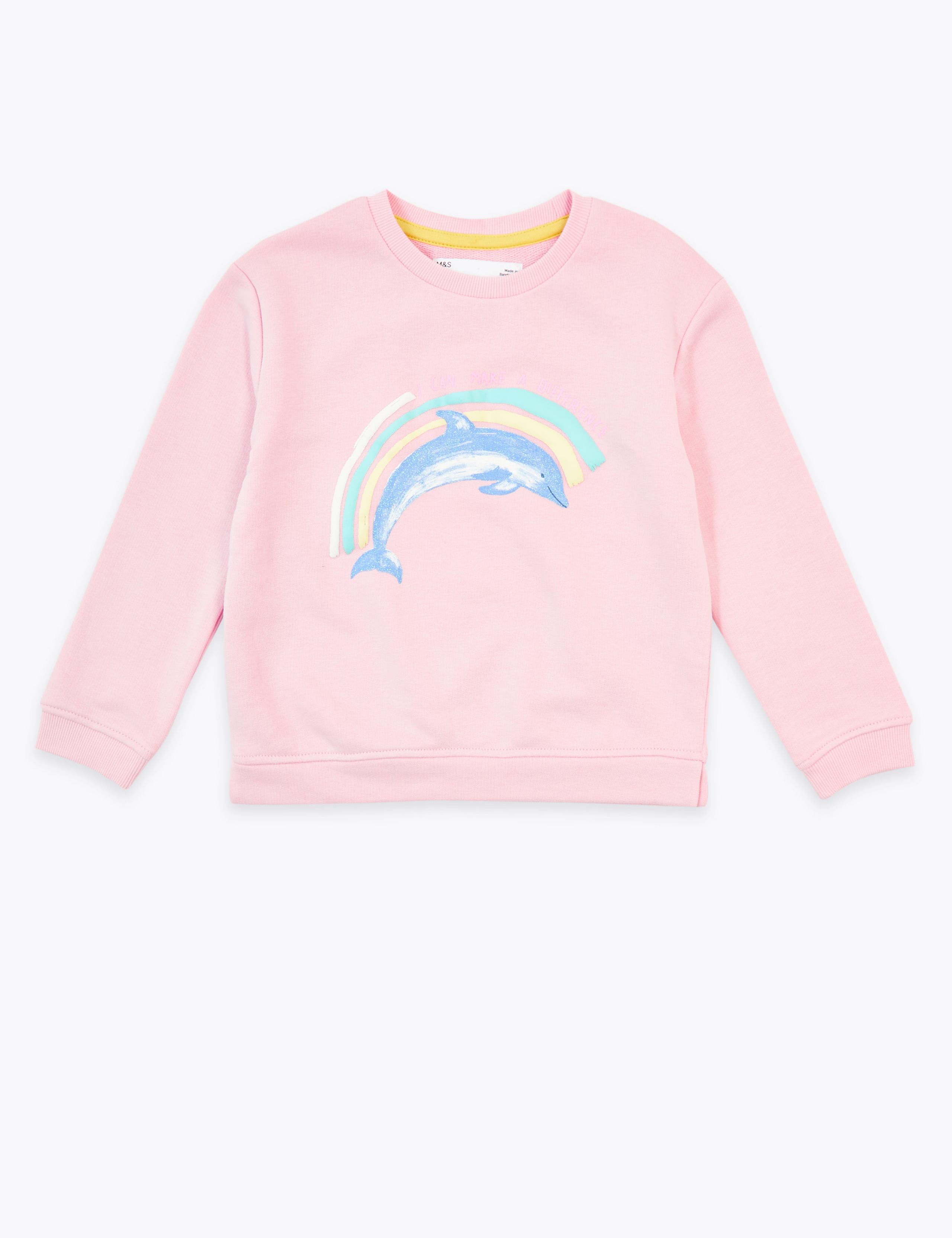 Cotton Dolphin Print Sweatshirt (2-7 Yrs) 2 of 4