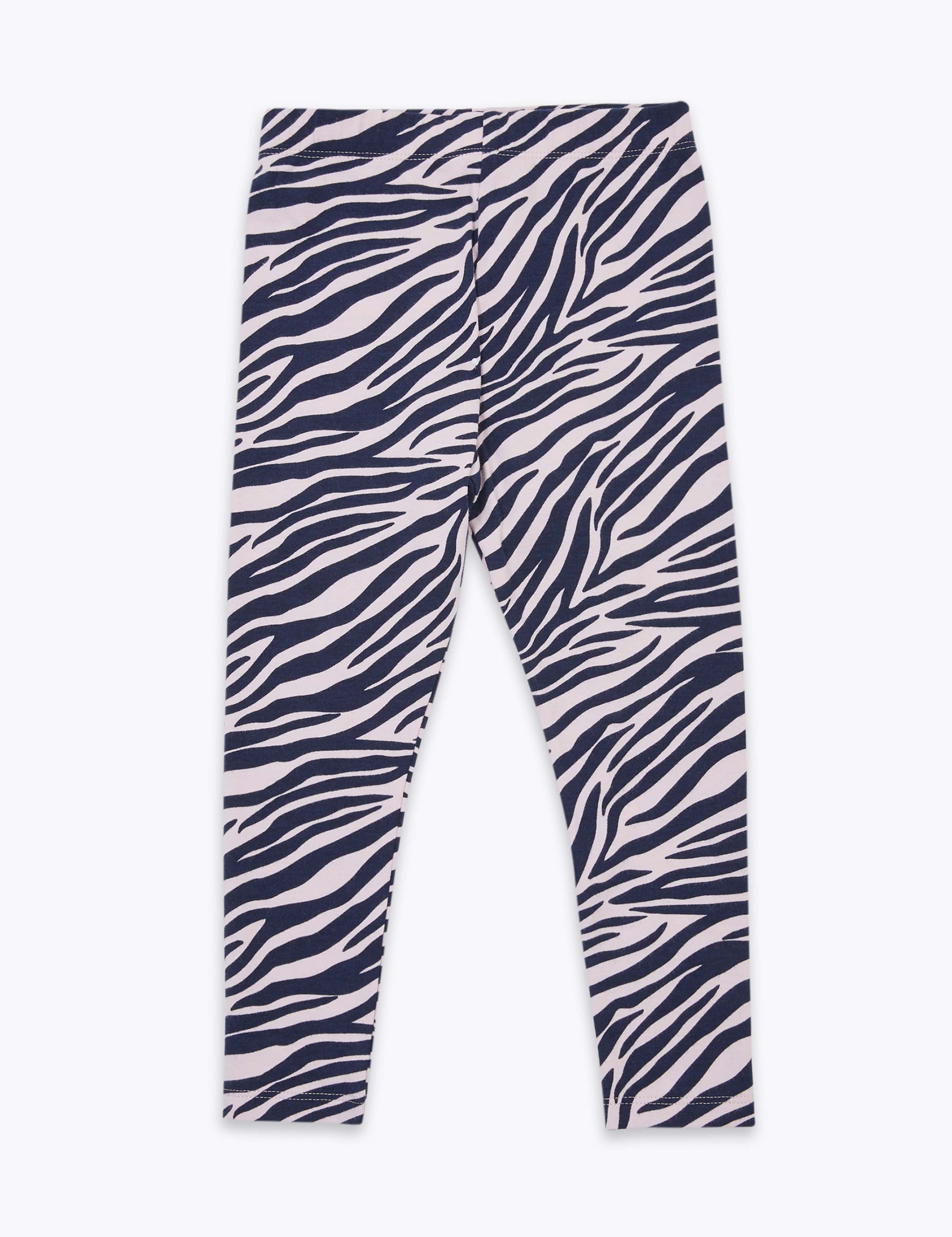 Cotton Rich Zebra Print Leggings (2-7 Years) 2 of 5