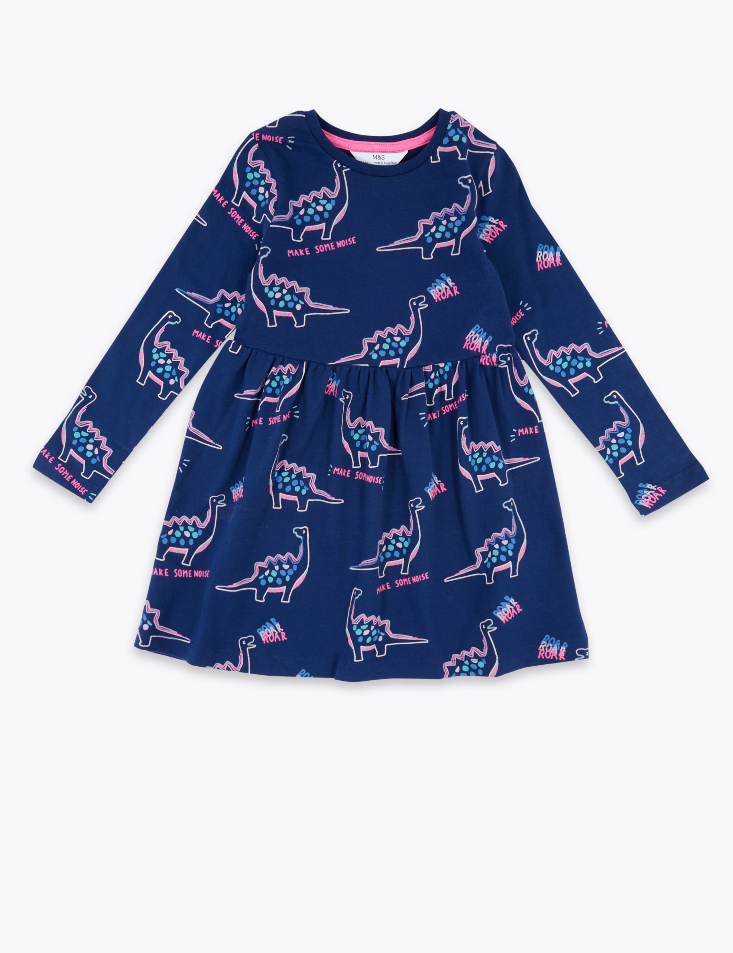 Pure Cotton Dinosaur Print Dress (2-7 Yrs) 2 of 4