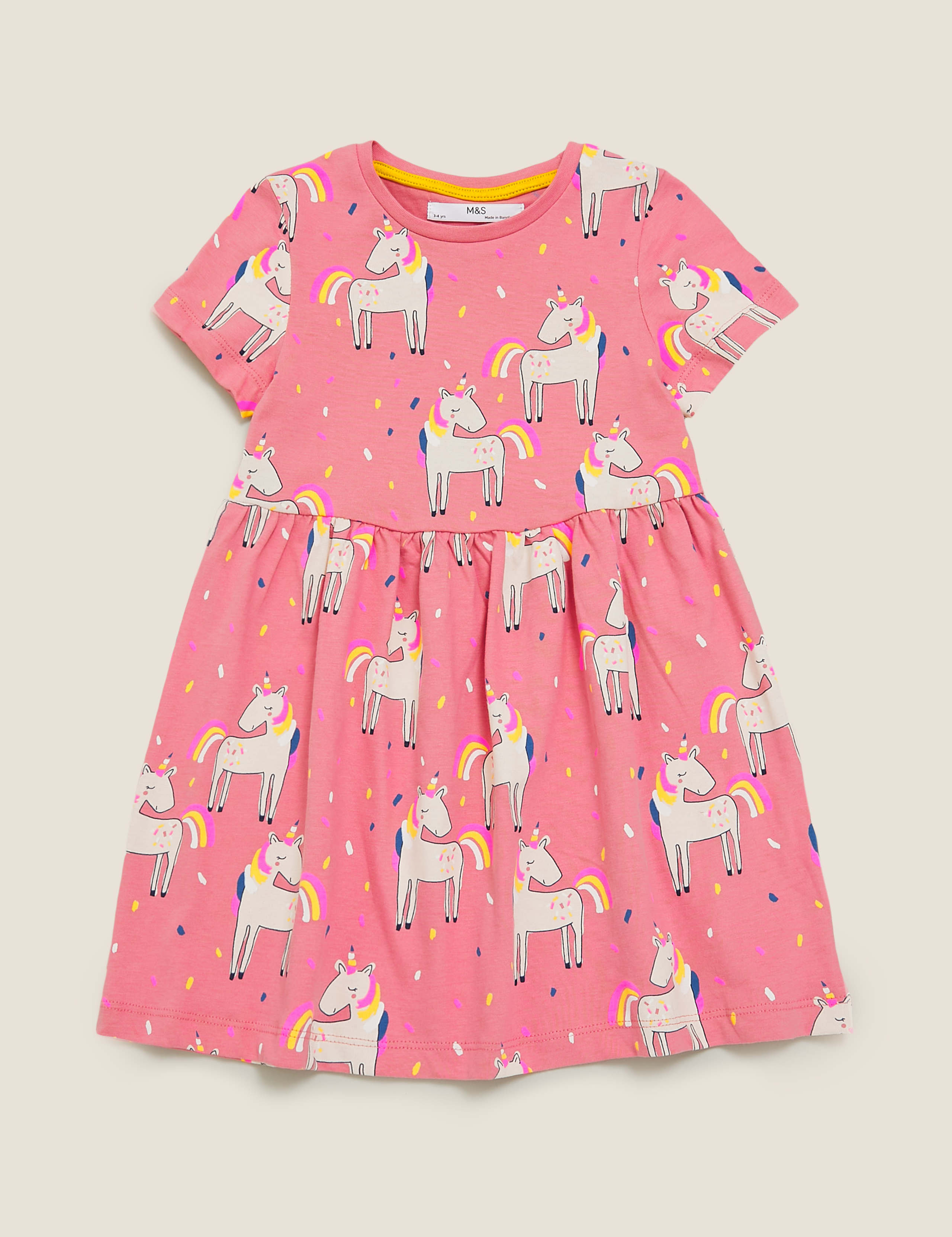 Pure Cotton Unicorn Print Dress (2-7 Yrs) 2 of 4
