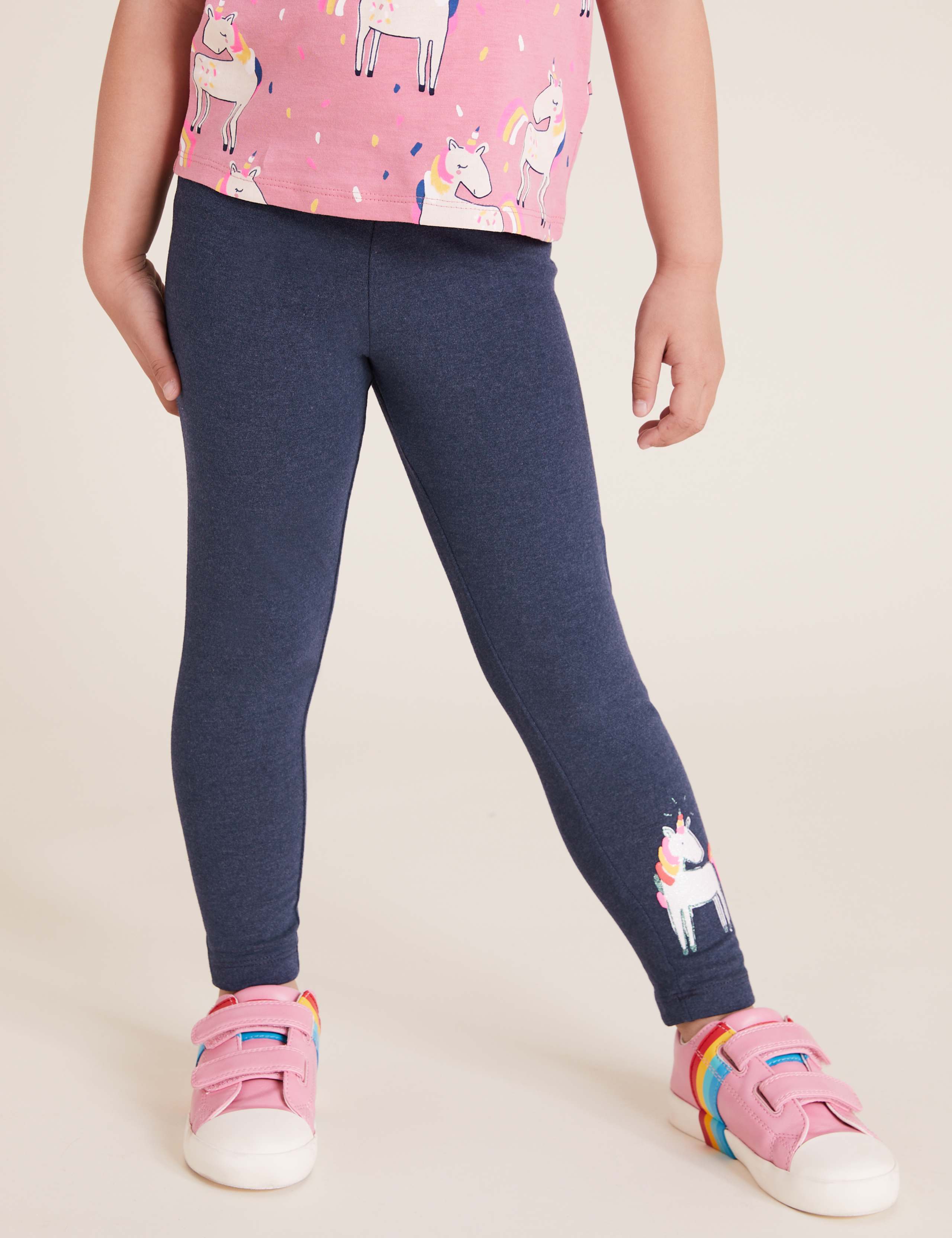 Cotton Unicorn Print Leggings (2-7 Yrs) 4 of 5