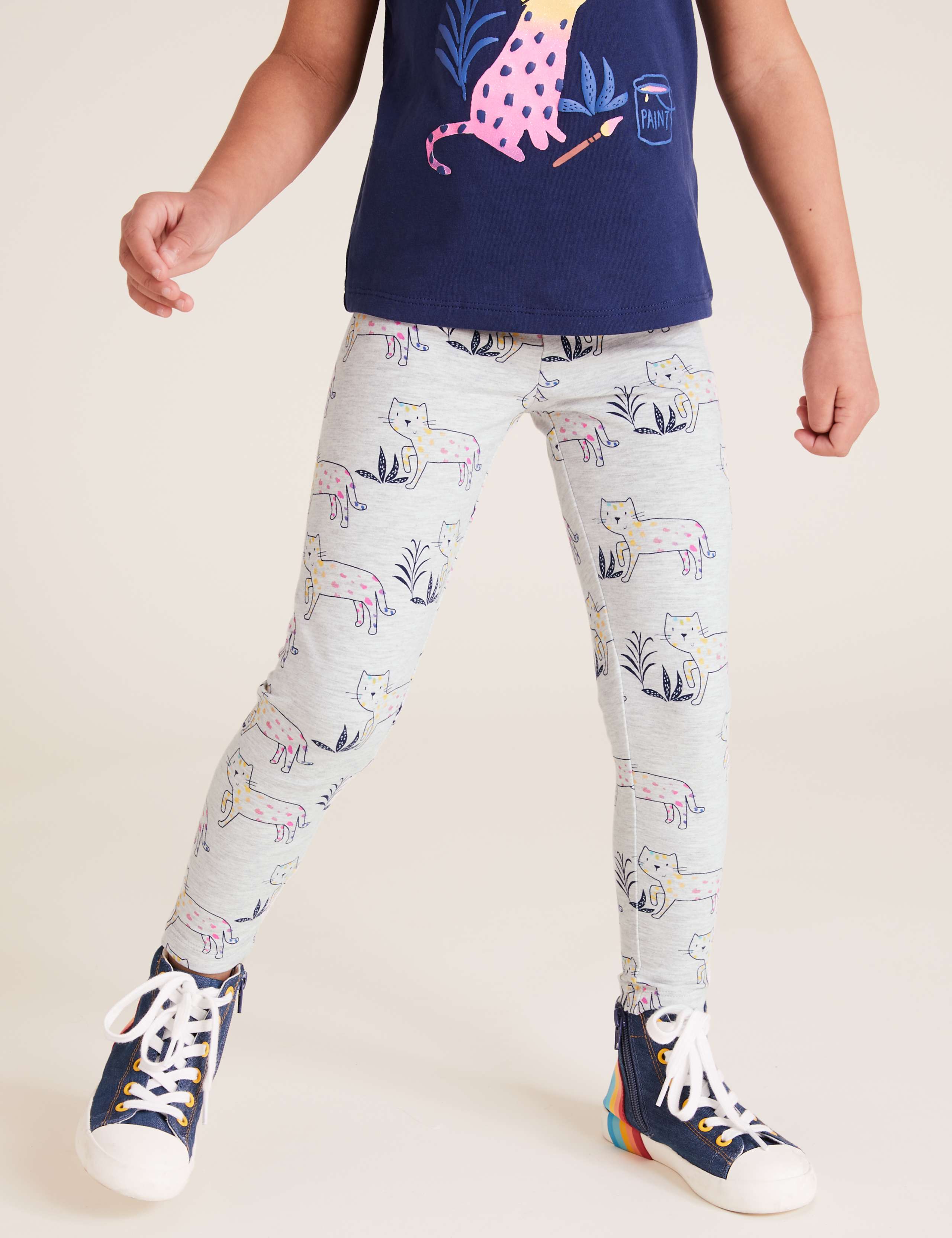 Cotton Leopard Print Leggings (2-7 Yrs) 4 of 5