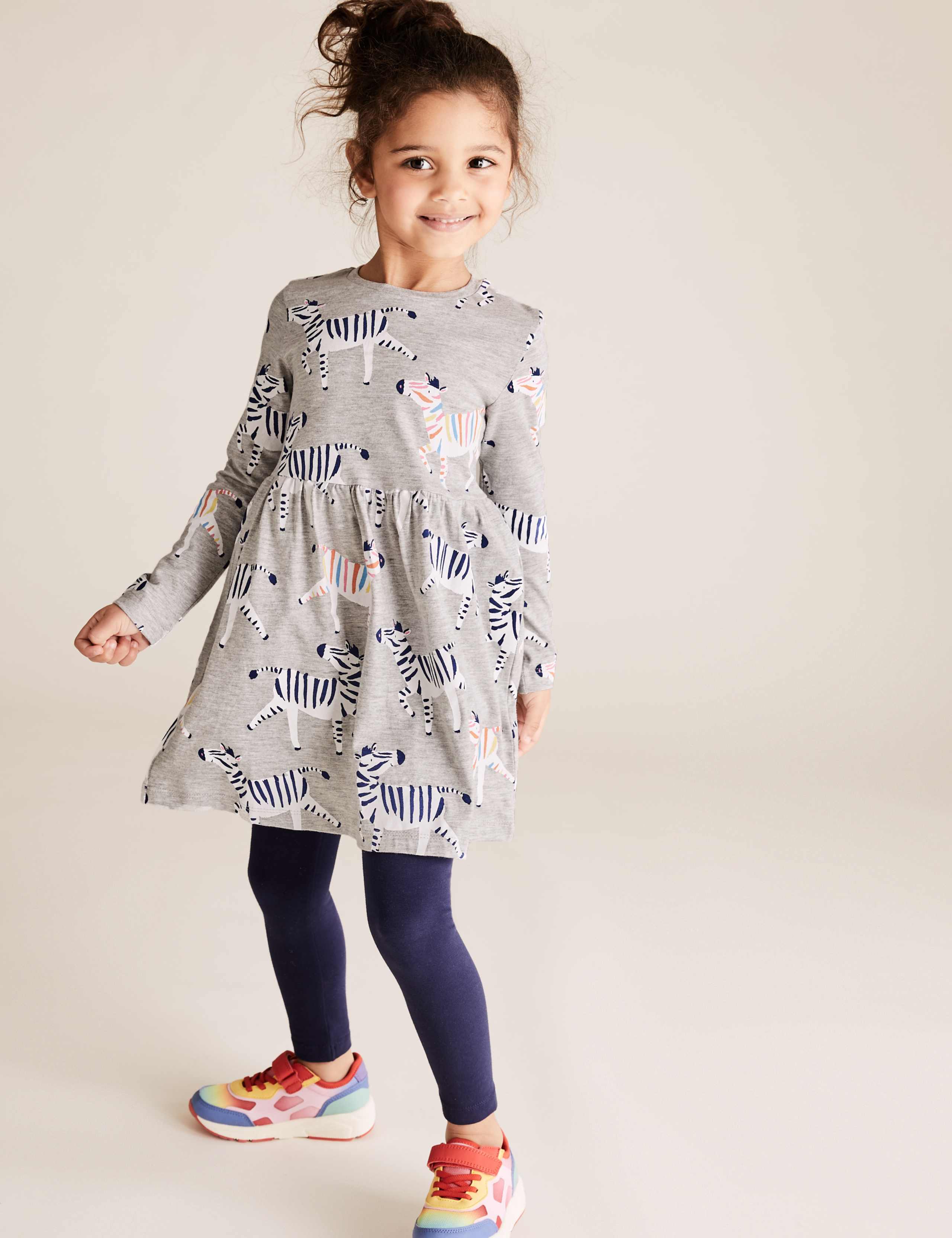 Pure Cotton Zebra Print Dress (2-7 Yrs) 1 of 4