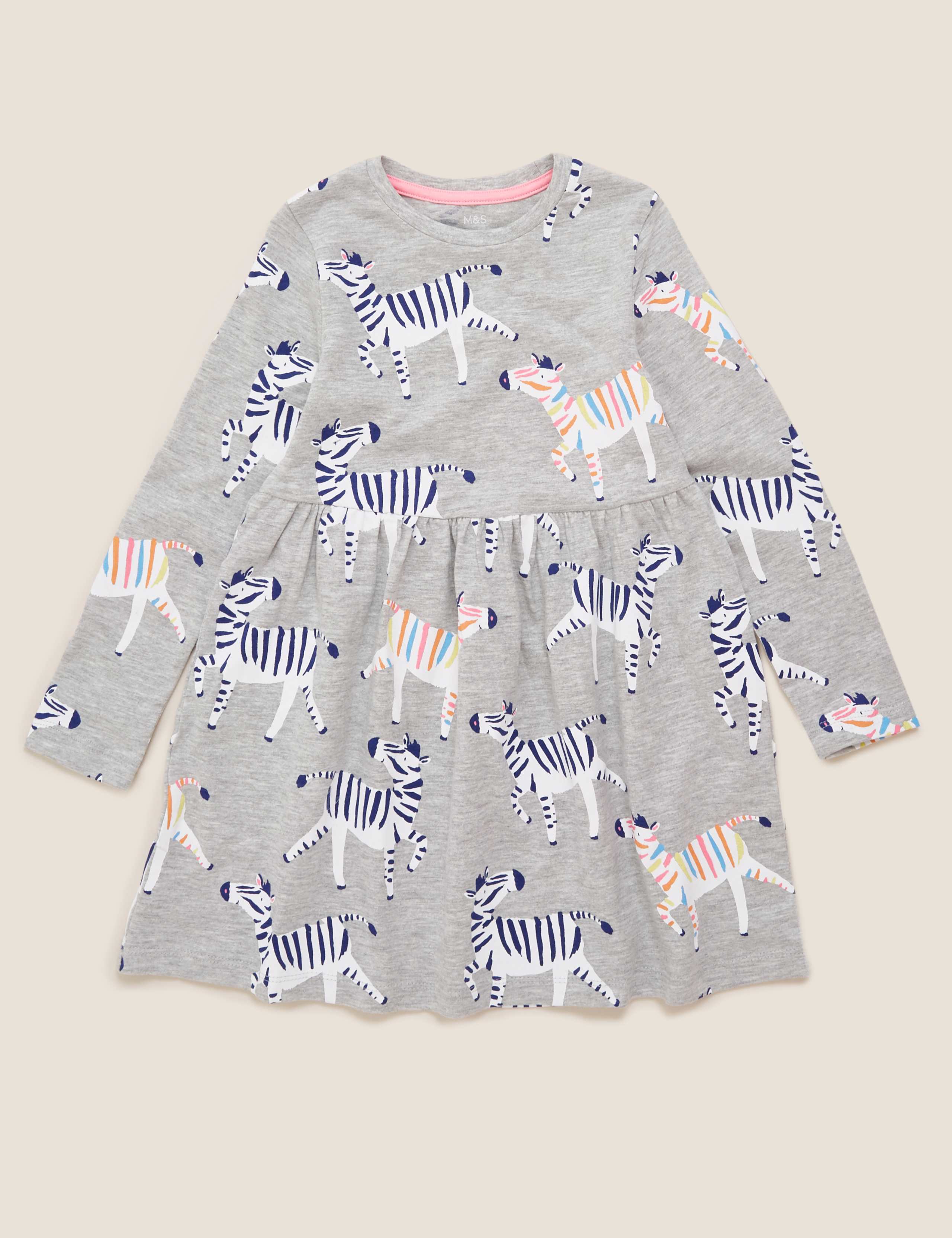 Pure Cotton Zebra Print Dress (2-7 Yrs) 2 of 4