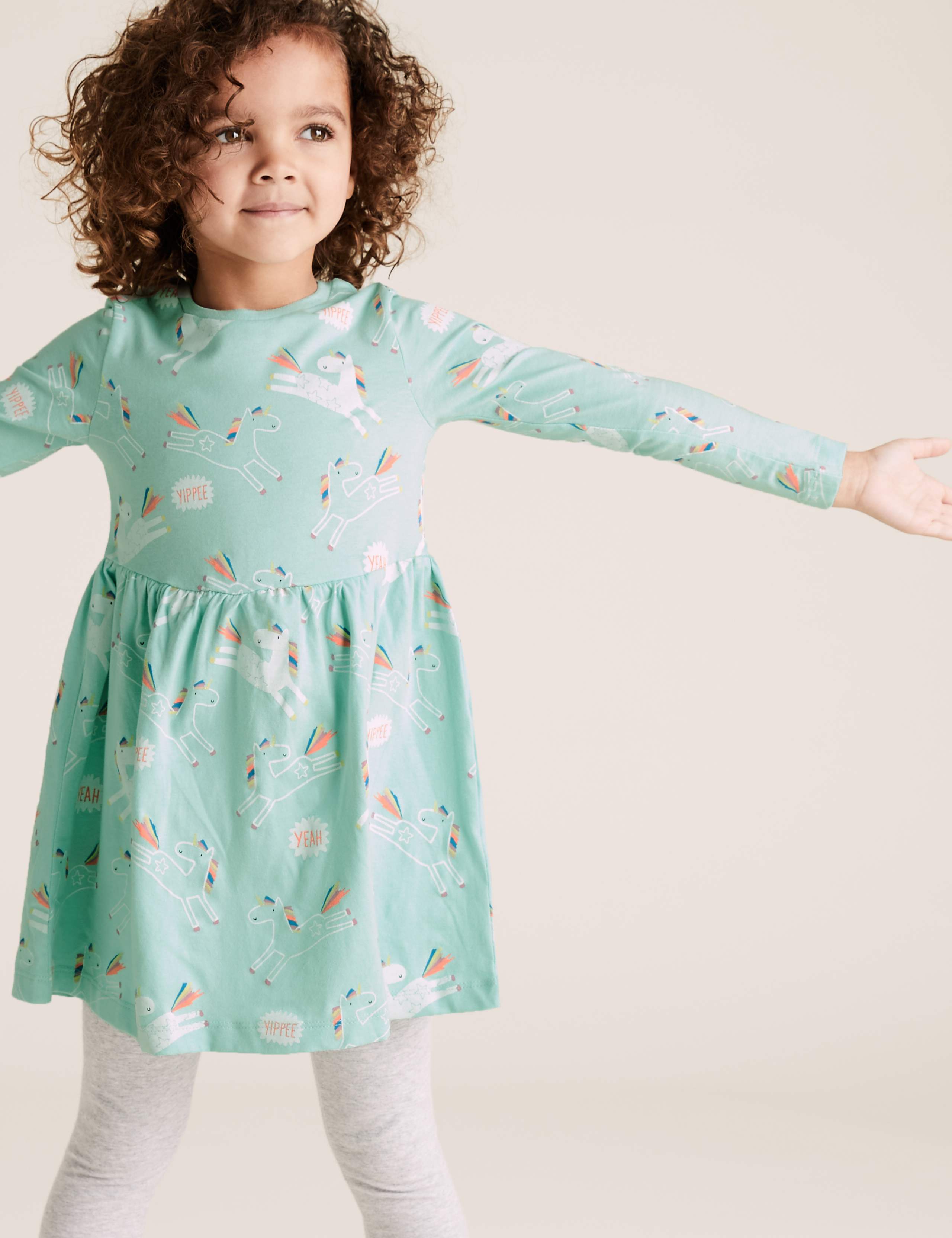 Pure Cotton Unicorn Print Dress (2-7 Yrs) 3 of 4