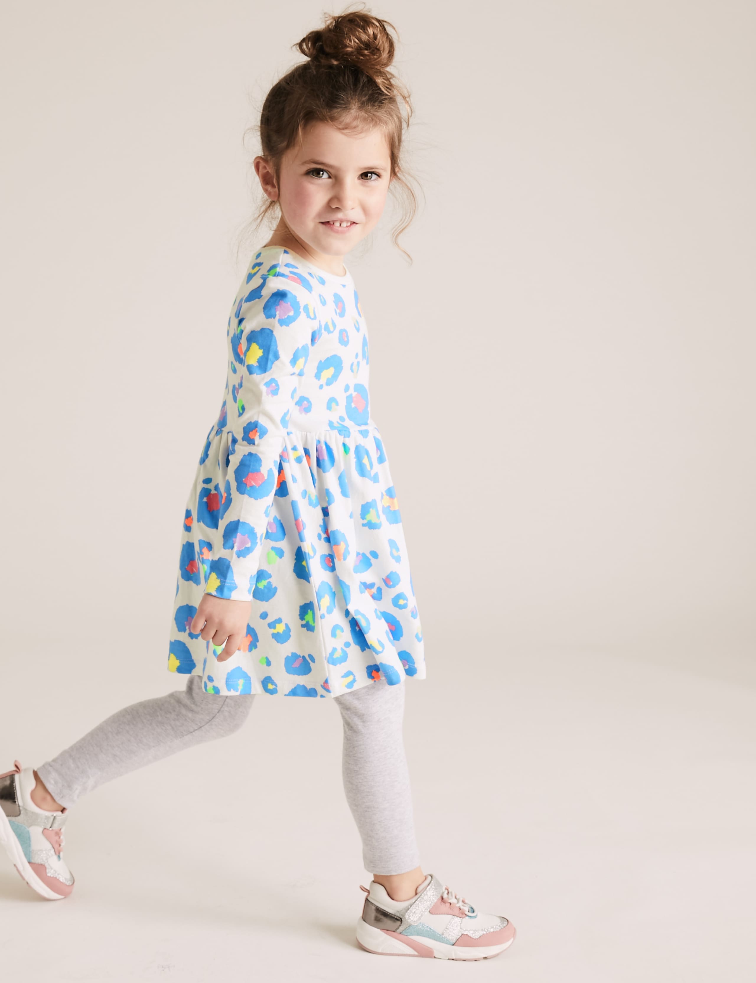 Pure Cotton Leopard Print Dress (2-7 Yrs) 1 of 4