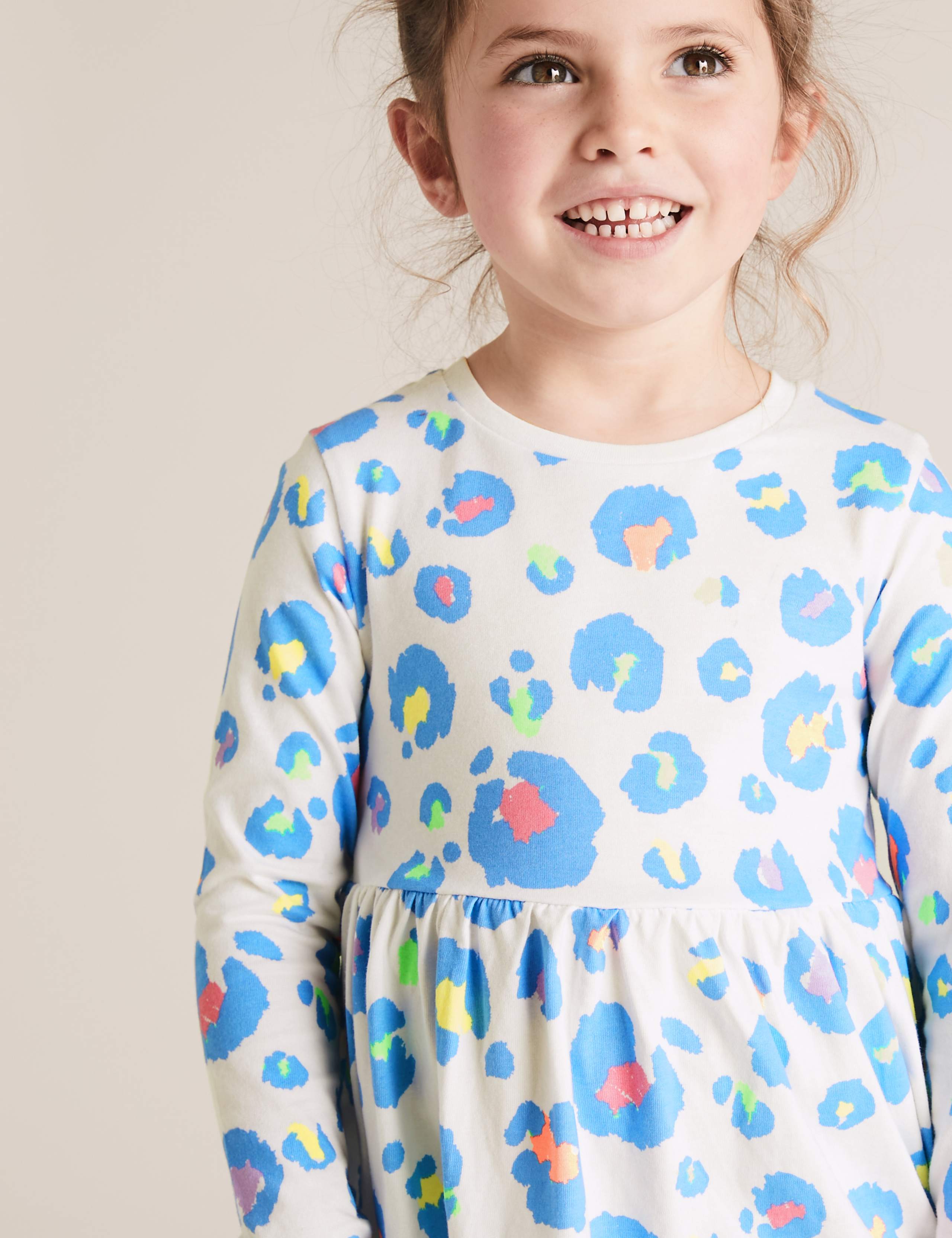 Pure Cotton Leopard Print Dress (2-7 Yrs) 3 of 4