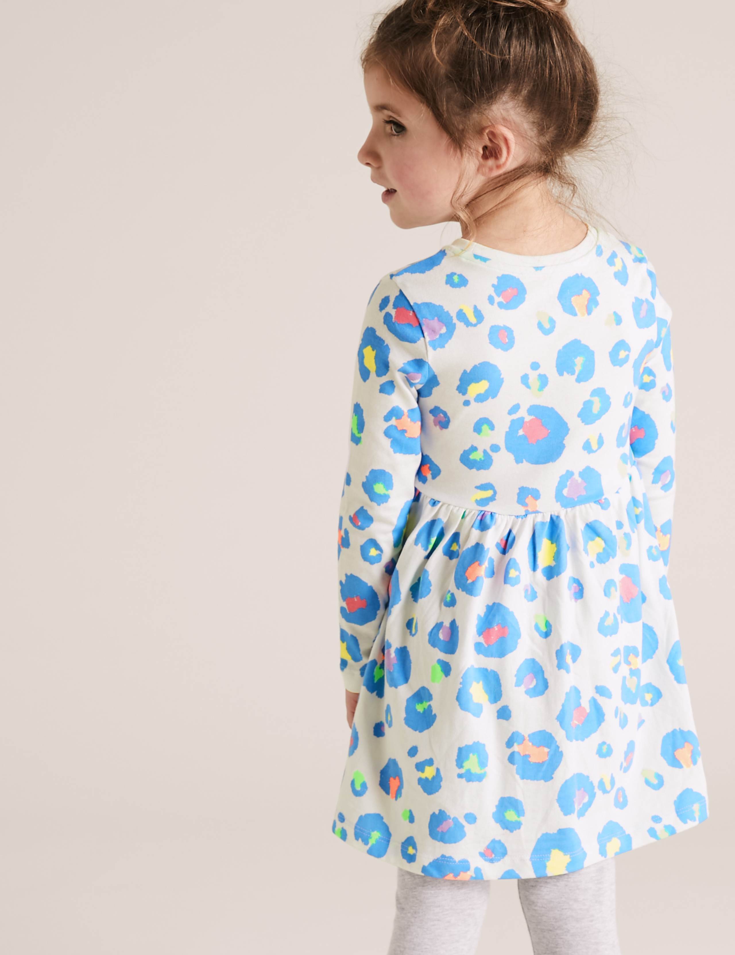 Pure Cotton Leopard Print Dress (2-7 Yrs) 4 of 4