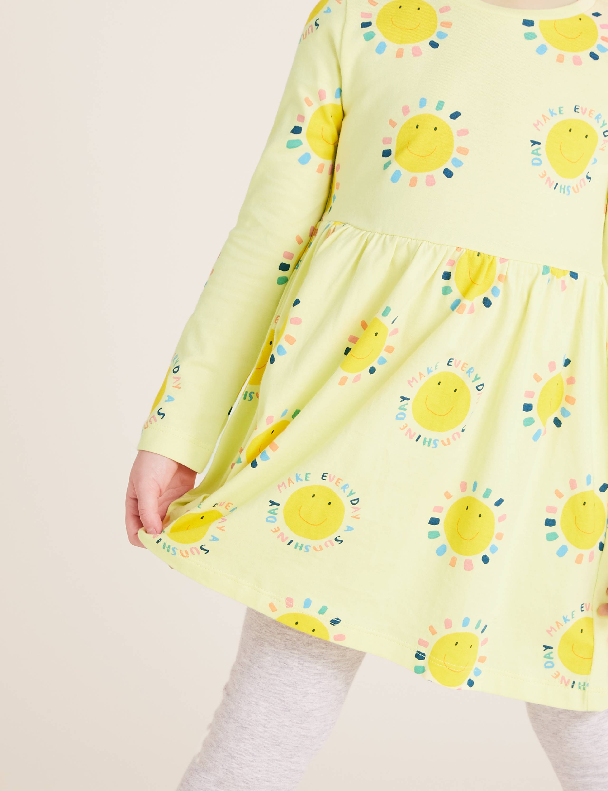 Pure Cotton Sunshine Print Dress (2-7 Yrs) 3 of 4