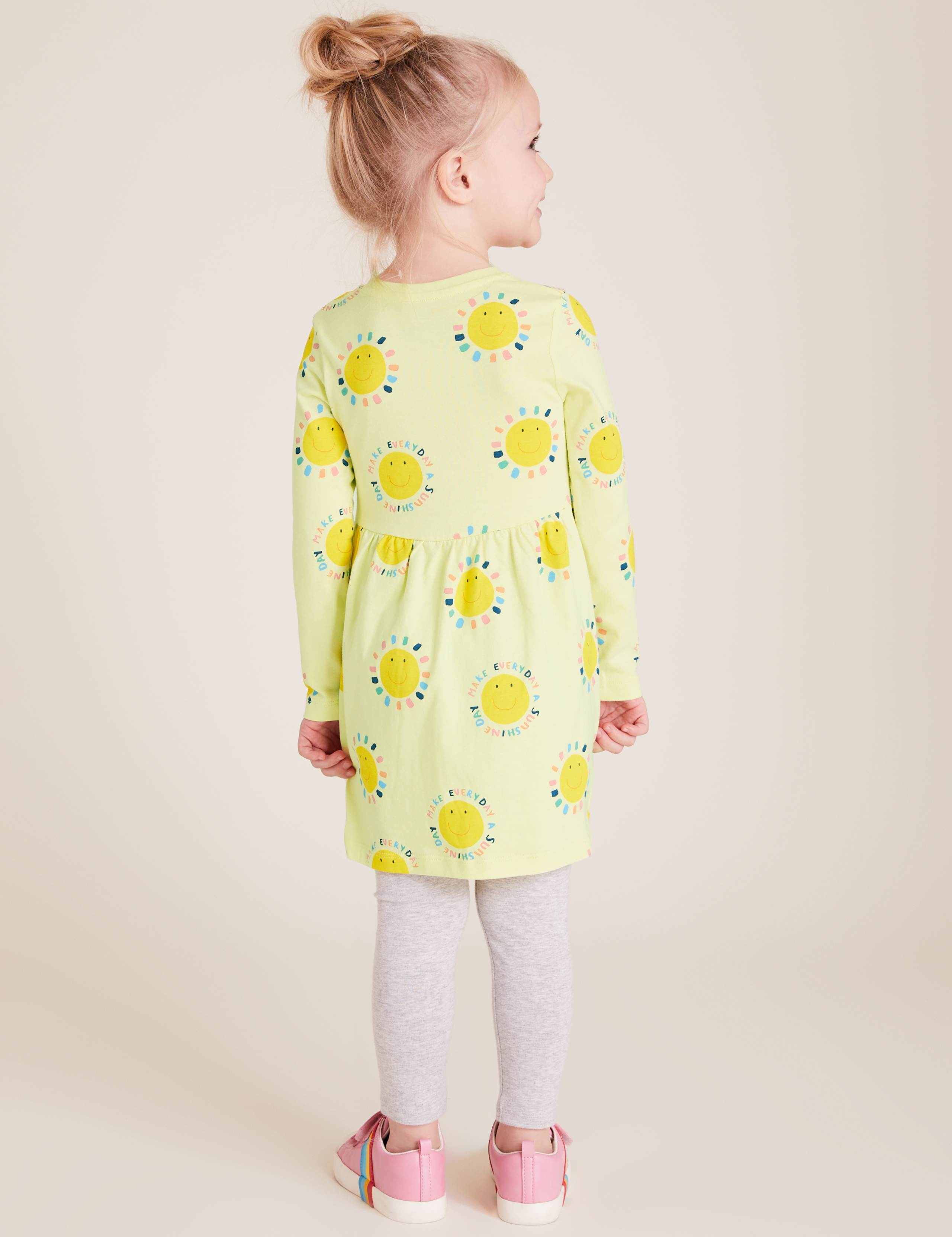 Pure Cotton Sunshine Print Dress (2-7 Yrs) 4 of 4