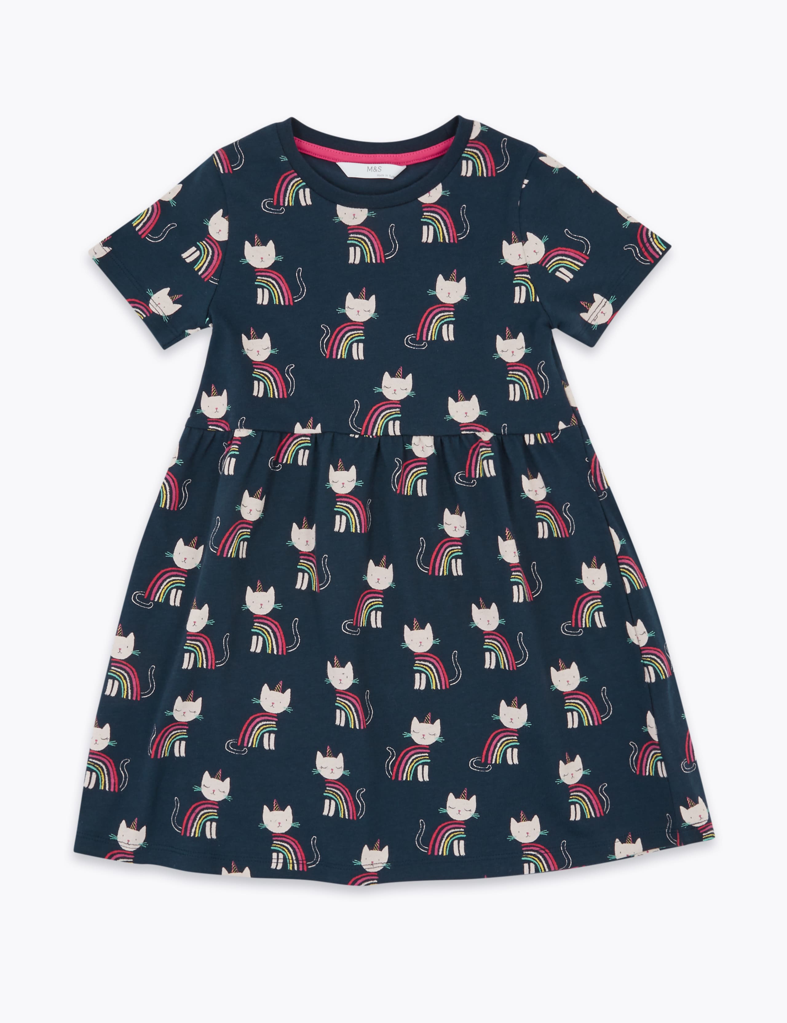 Rainbow Unicorn Cat Print Dress (2-7 Yrs) 2 of 4