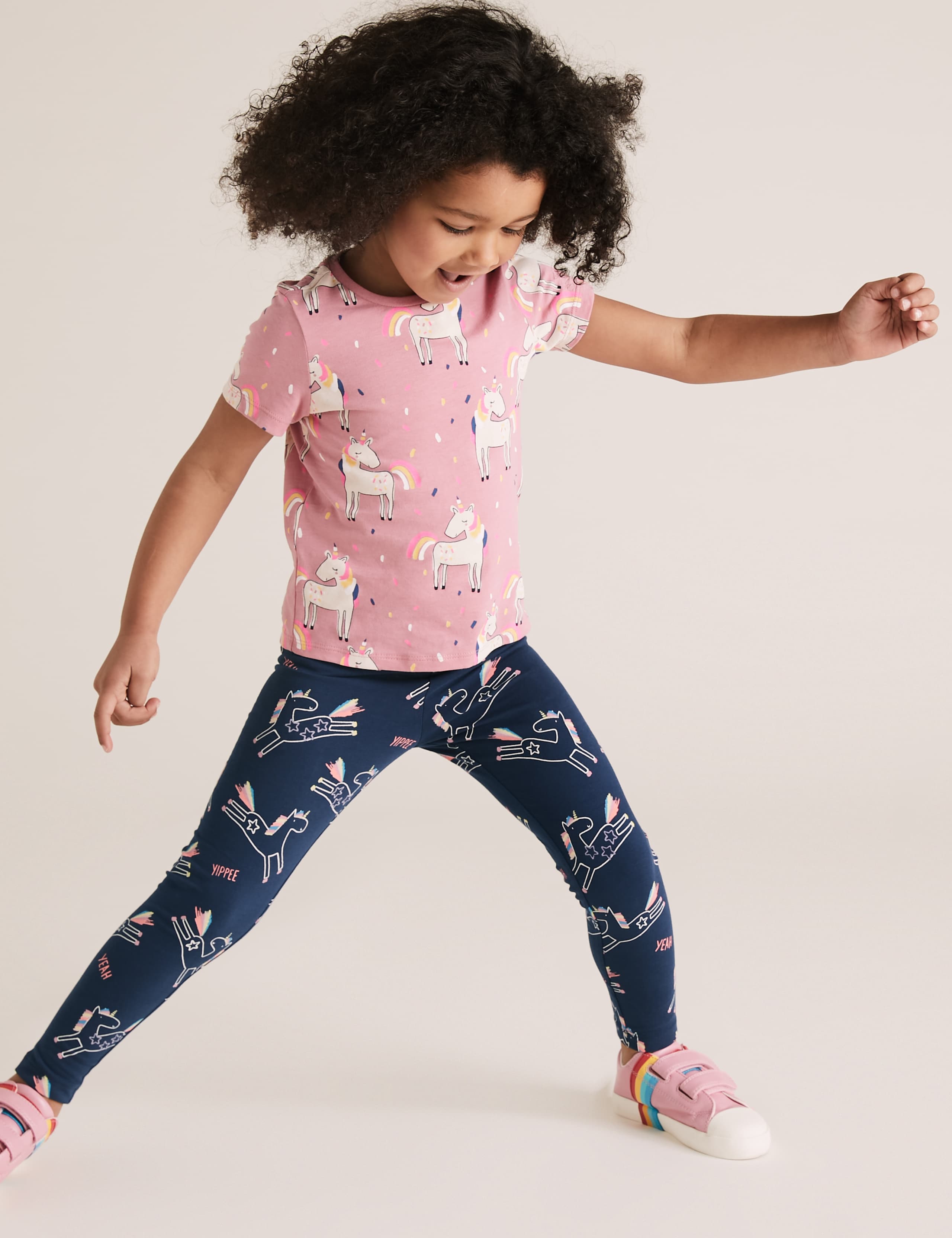 Cotton Unicorn Print Leggings (2-7 Yrs) 1 of 5