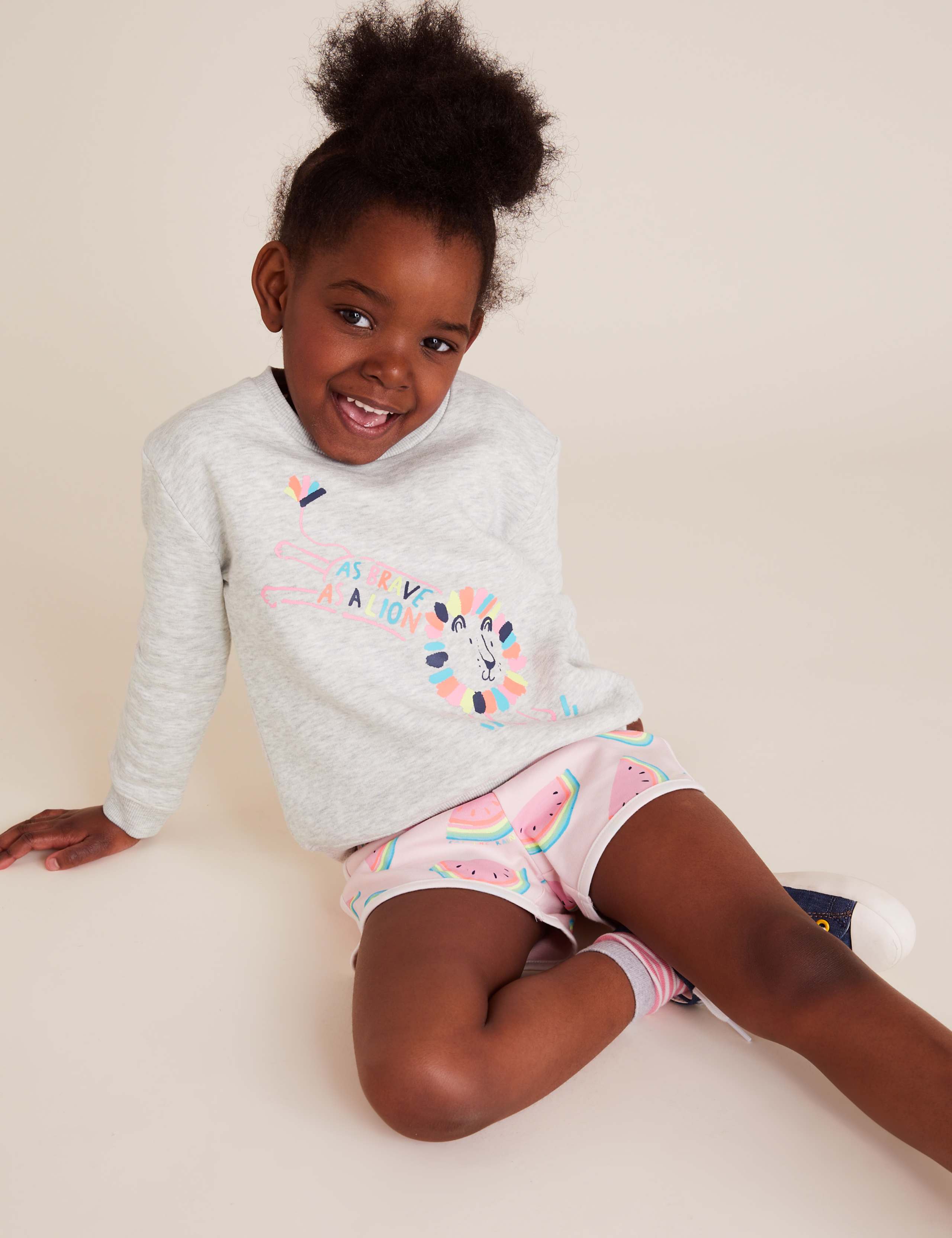 Cotton Lion Print Sweatshirt (2-7 Yrs) 1 of 4