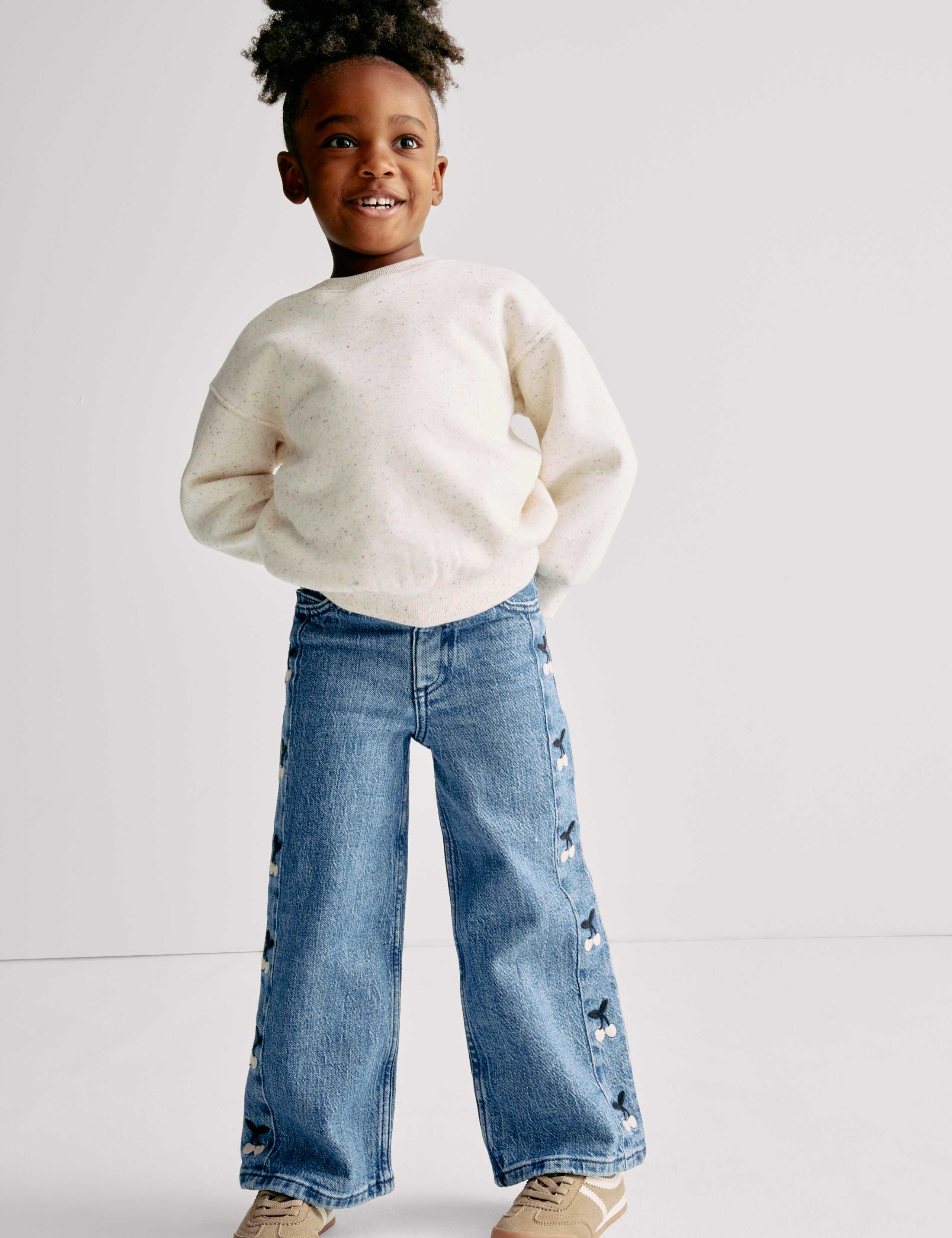 Denim Embroidered Wide Leg Jeans (2-16 Yrs) 3 of 7