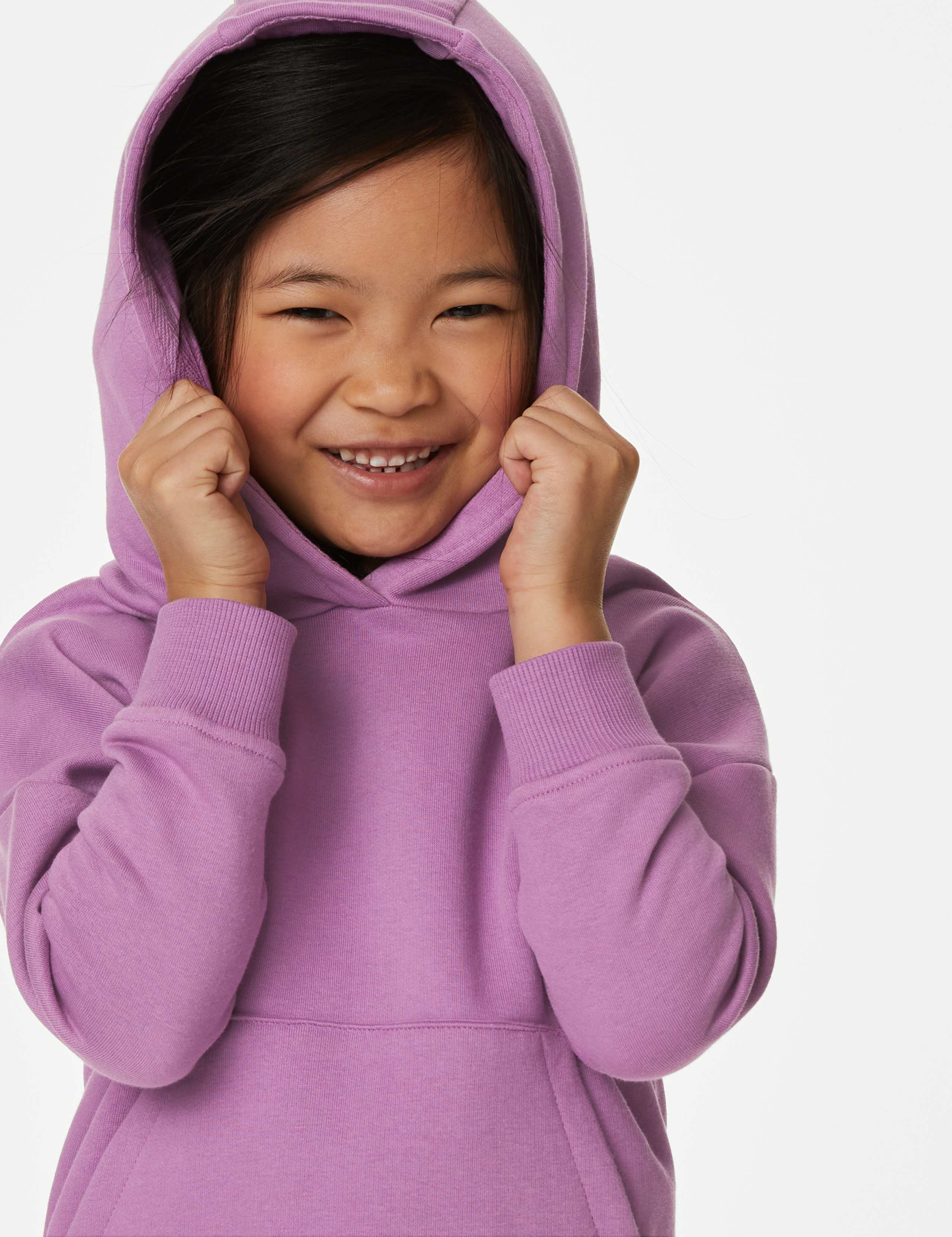 Cotton Rich Plain Hoodie (2-8 Yrs) 1 of 3