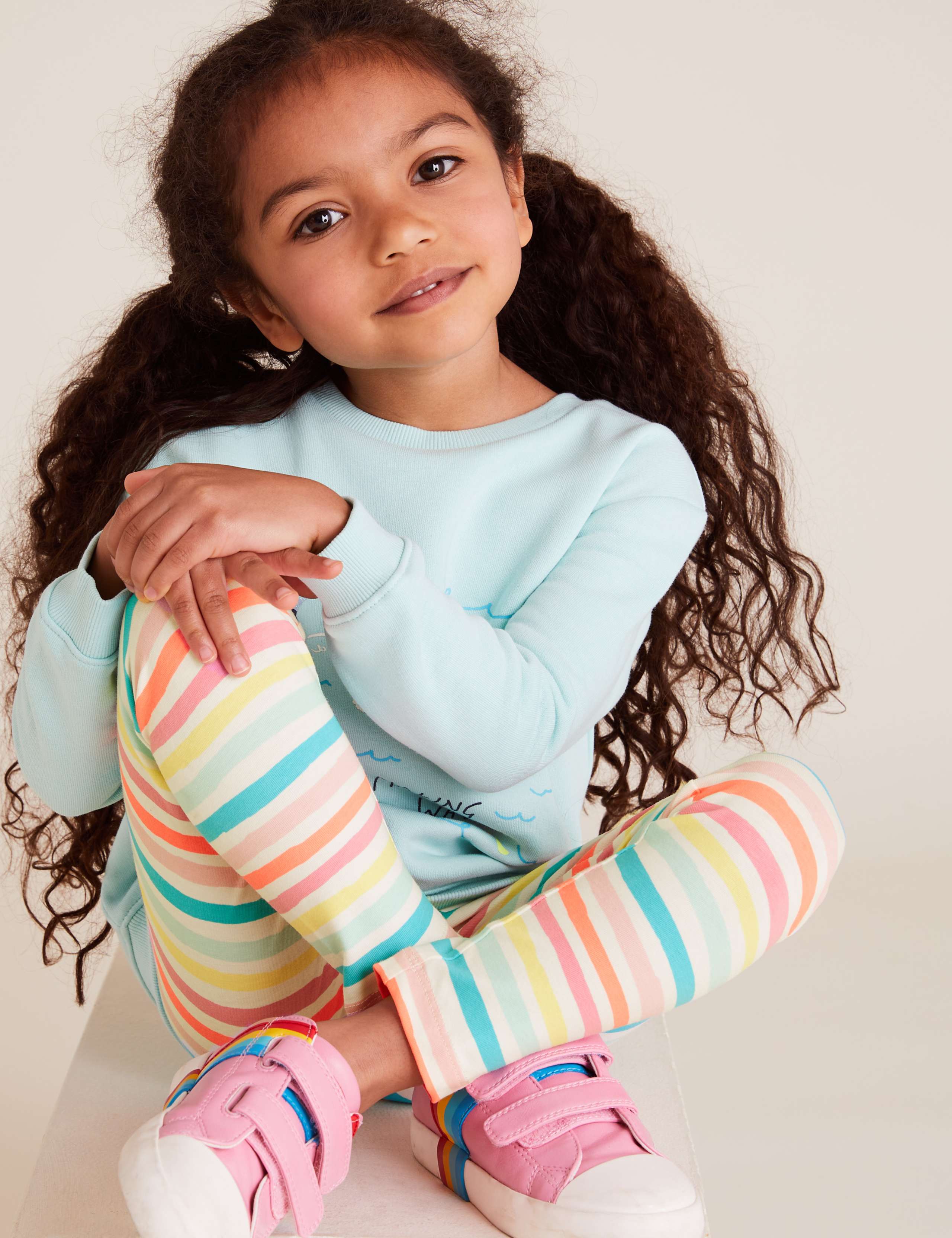 Cotton Striped Leggings (2-7 Yrs) 1 of 5