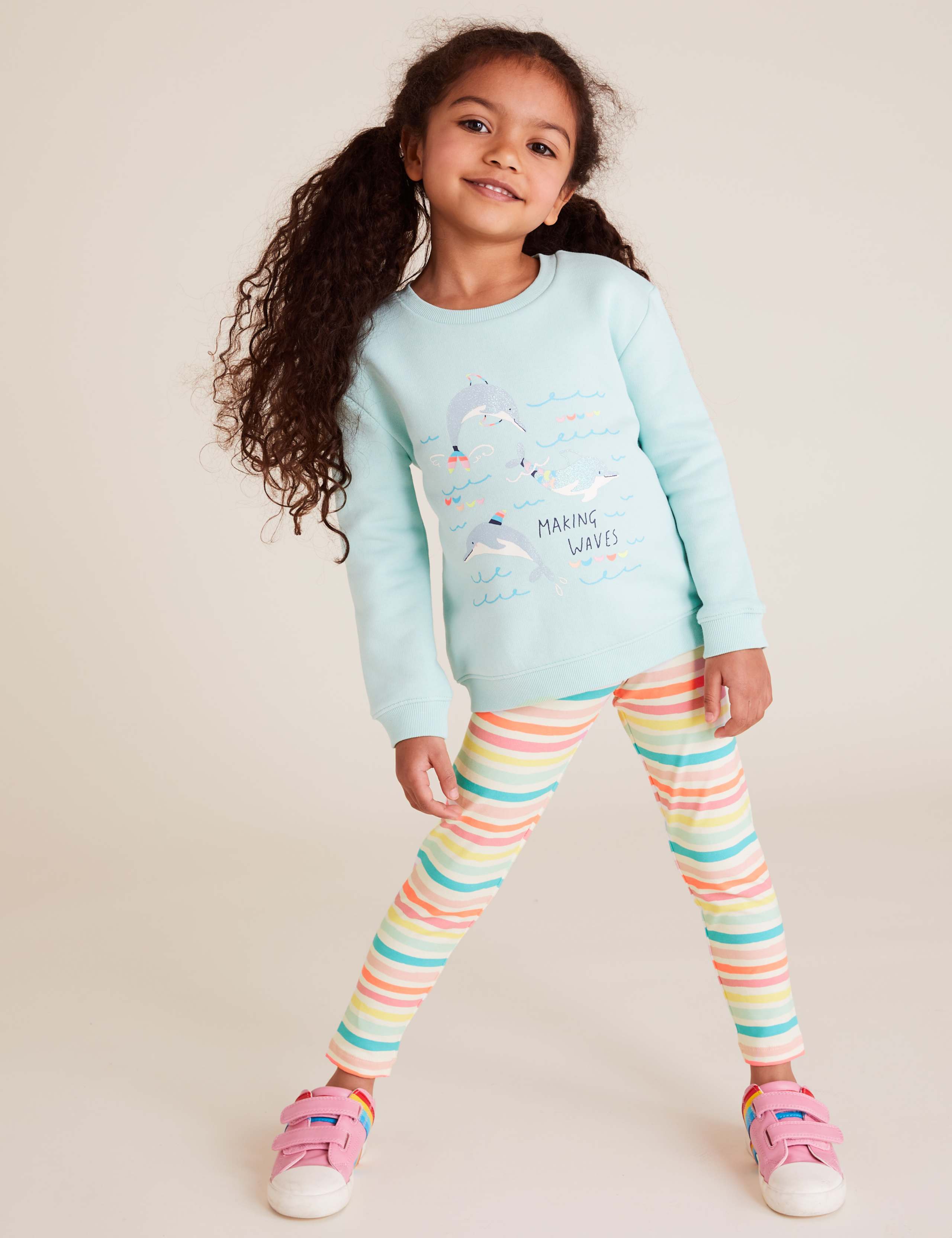 Cotton Striped Leggings (2-7 Yrs) 3 of 5