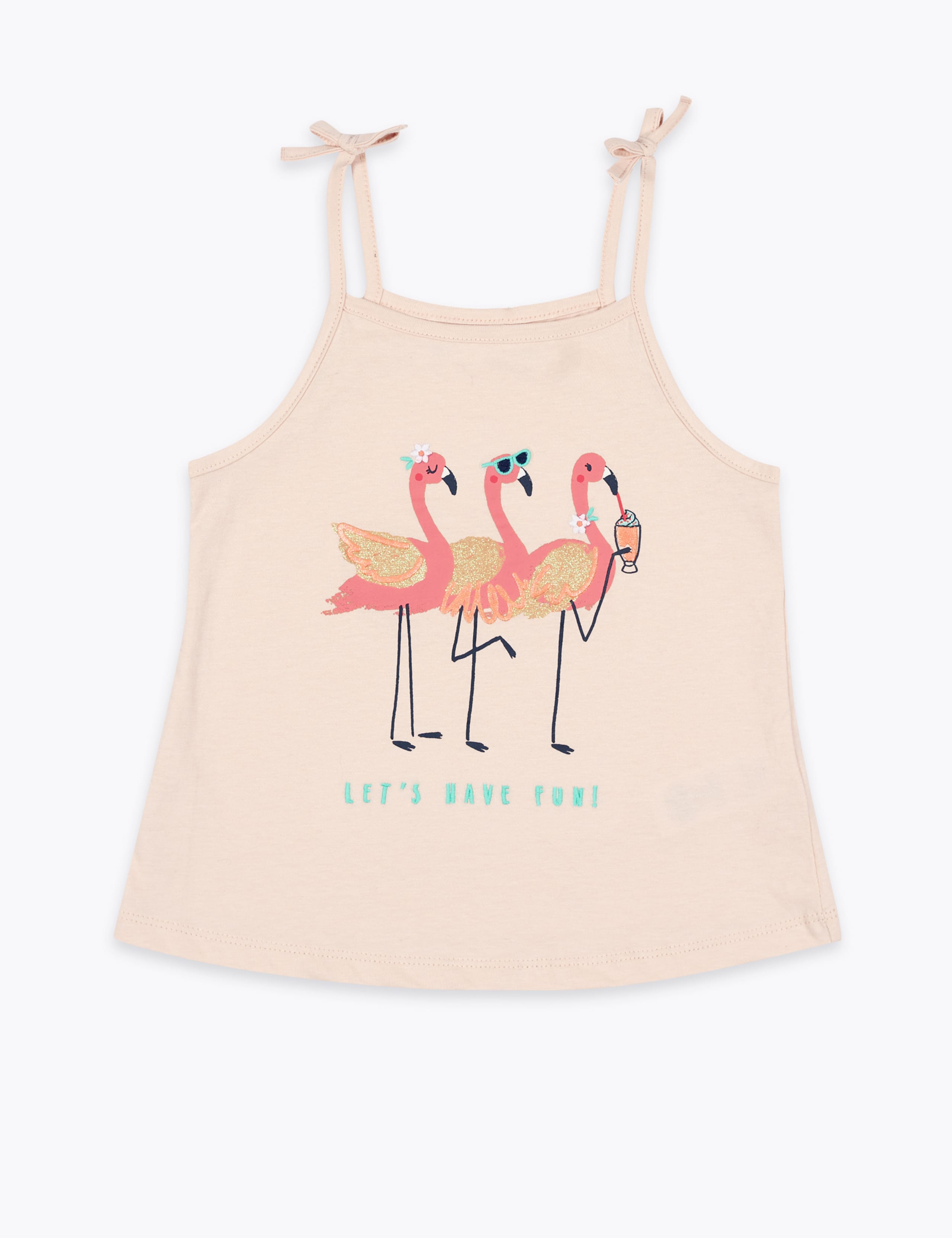 Pure Cotton Flamingo Vest Top (2-7 Yrs) 1 of 1