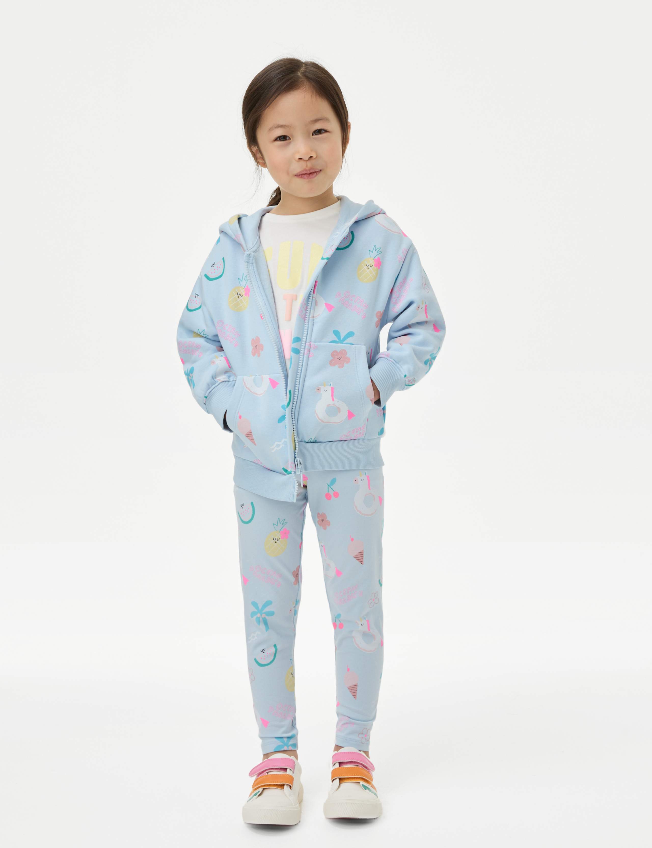 Cotton Rich Printed Zip Hoodie (2–8 Yrs) 3 of 5