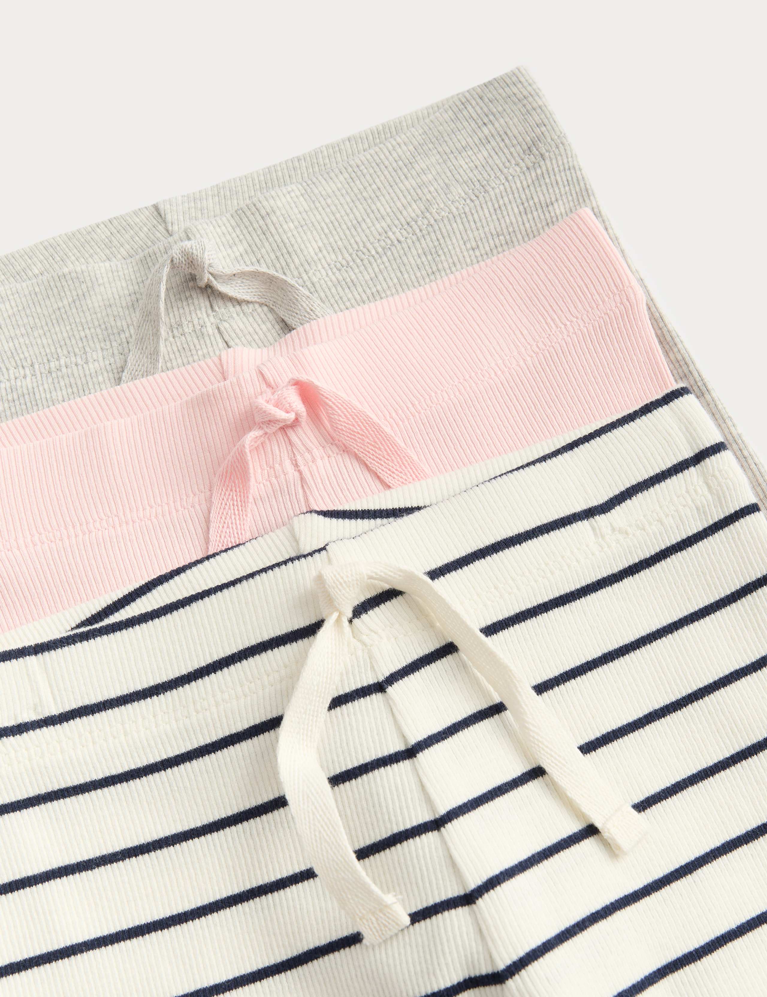 3 Pack Cotton Rich Striped Leggings (2-8 Yrs) 2 of 2