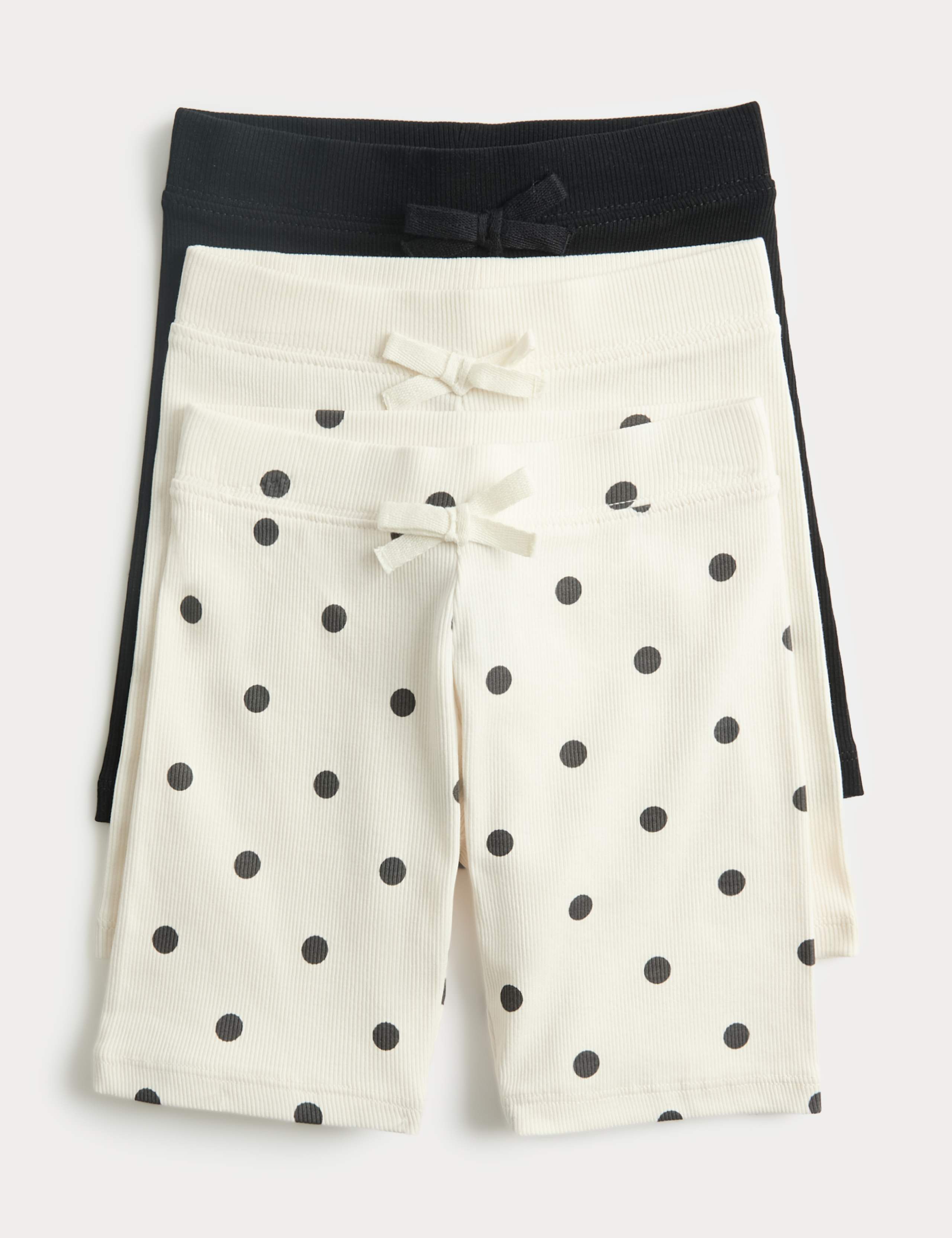 3pk Cotton Rich Polka Dot Cycling Shorts (2-8 Years) 1 of 2
