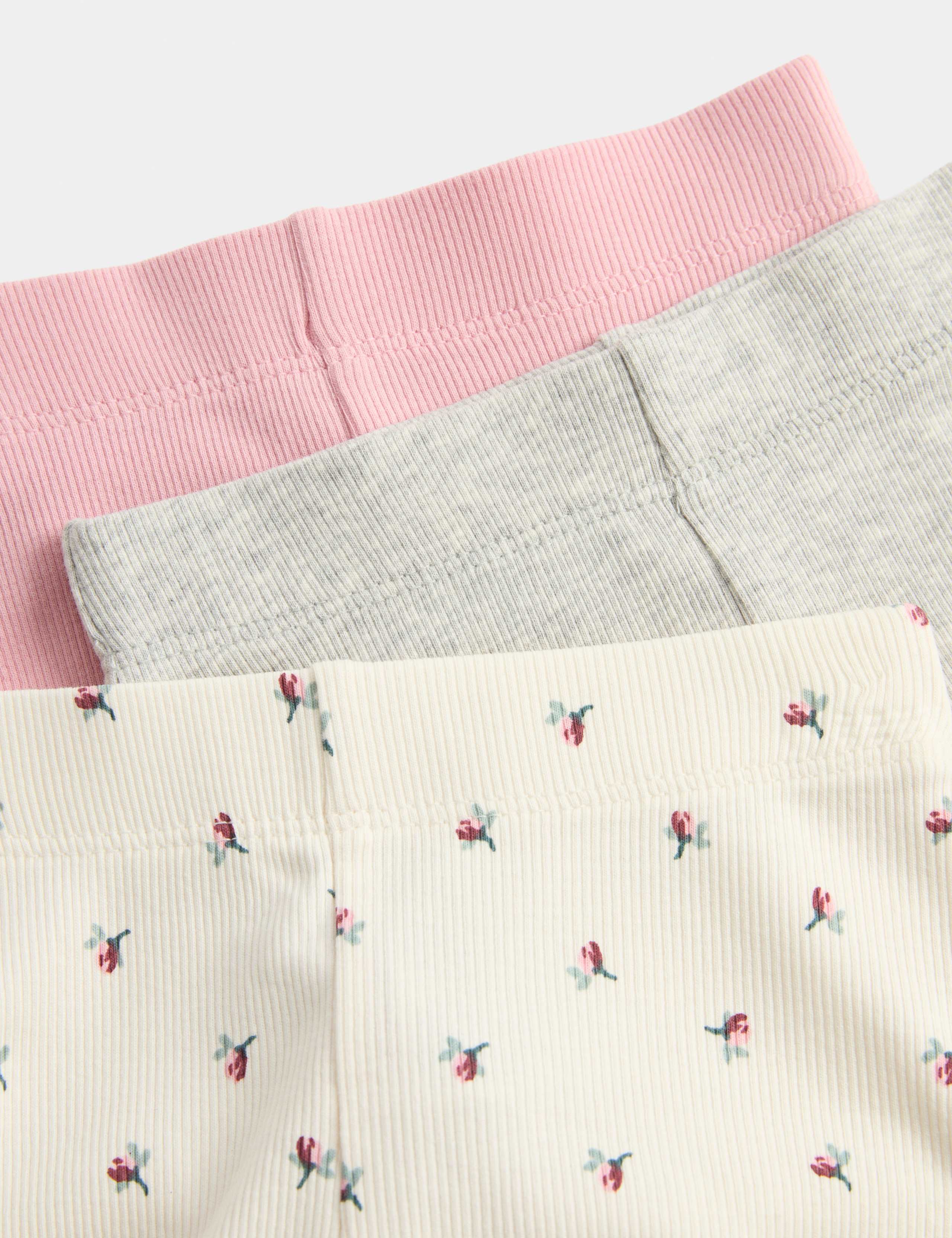 3pk Cotton Rich Floral Flared Leggings 2 of 2